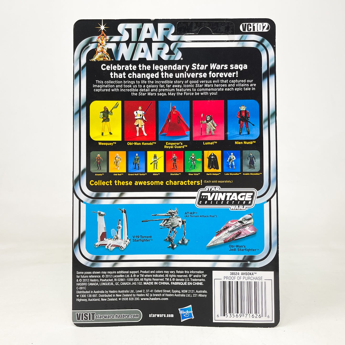 VC102 Ahsoka - 2012 Unpunched - The Vintage Collection Hasbro Star Wars