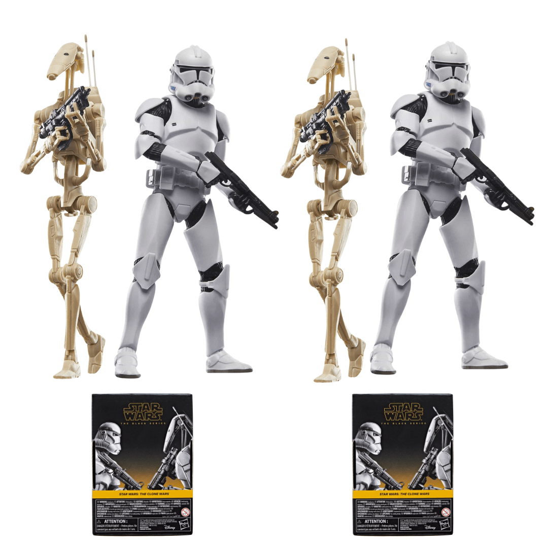 Bundle Deal: x2 Phase II Clone Trooper Battle Droid Army Builder Black Series