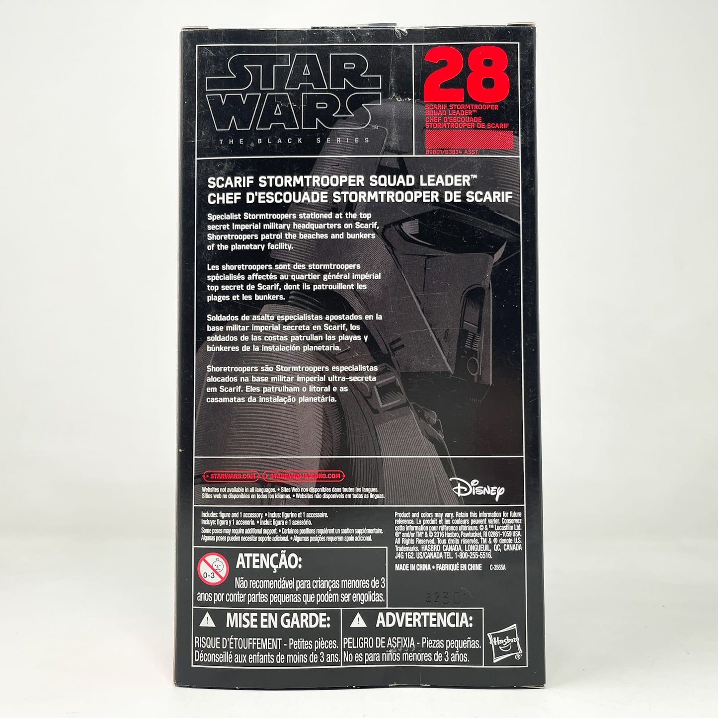 Vintage Hasbro Star Wars Black Series Sealed Figures Scarif Stormtrooper Squad Leader #28 - Hasbro Black Series (2016)