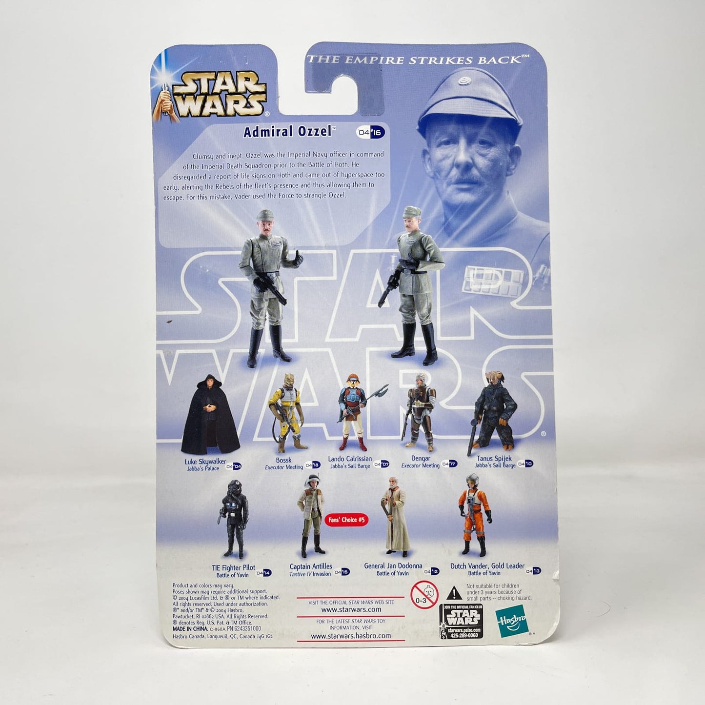 Vintage Hasbro Star Wars Mid MOC Admiral Ozzel #04-16 - Hasbro SAGA Series 3.75"