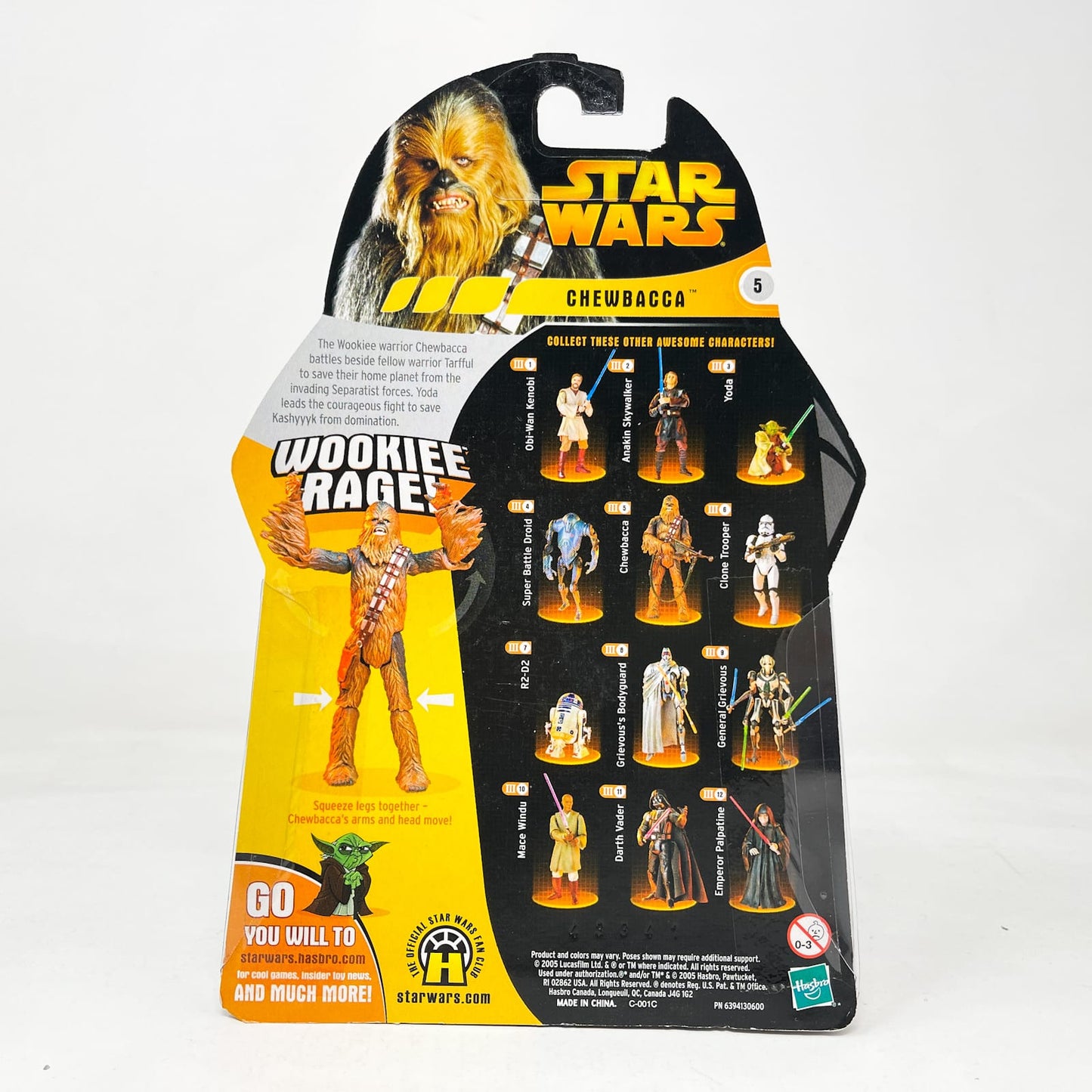 Vintage Hasbro Star Wars Mid MOC Chewbacca (Wookie Rage) #05 - Hasbro ROTS 2005