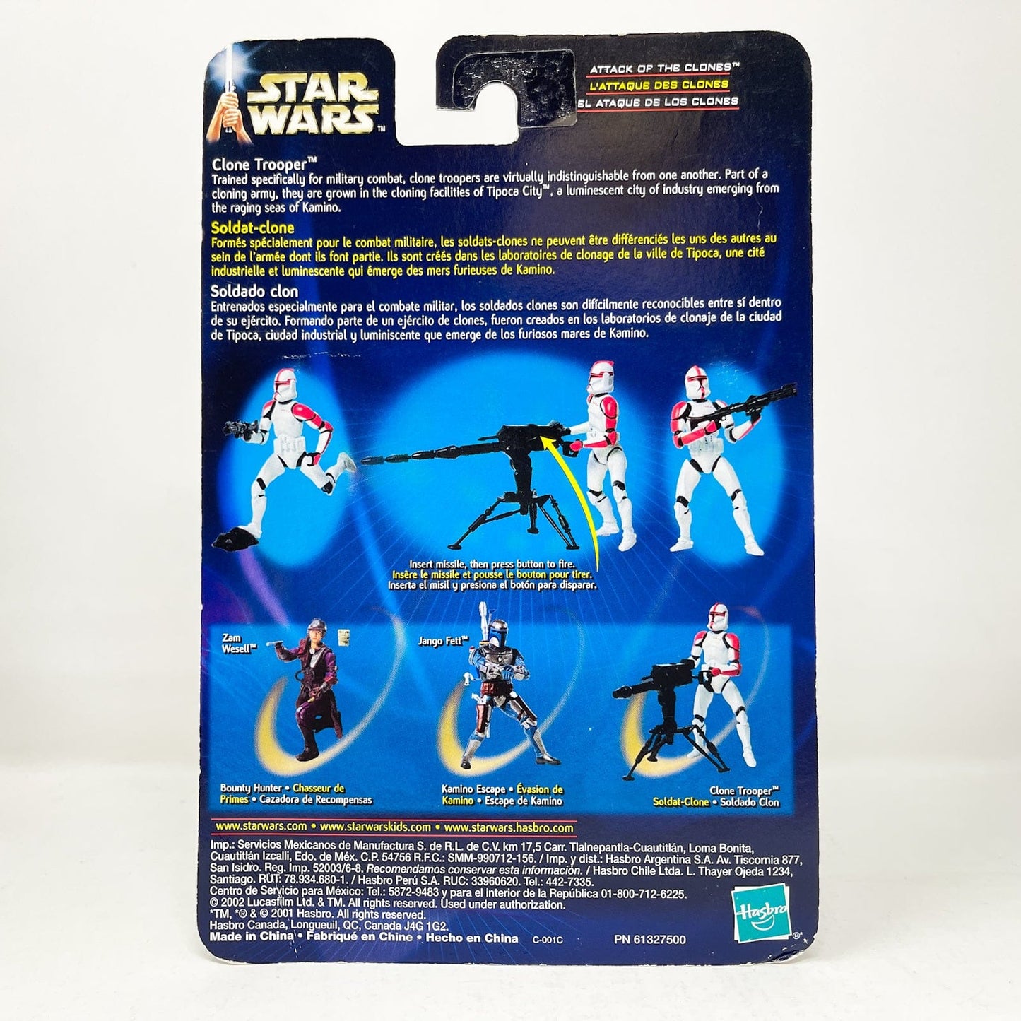 Vintage Hasbro Star Wars Mid MOC Clone Trooper #02-17 - Hasbro SAGA Series 3.75"