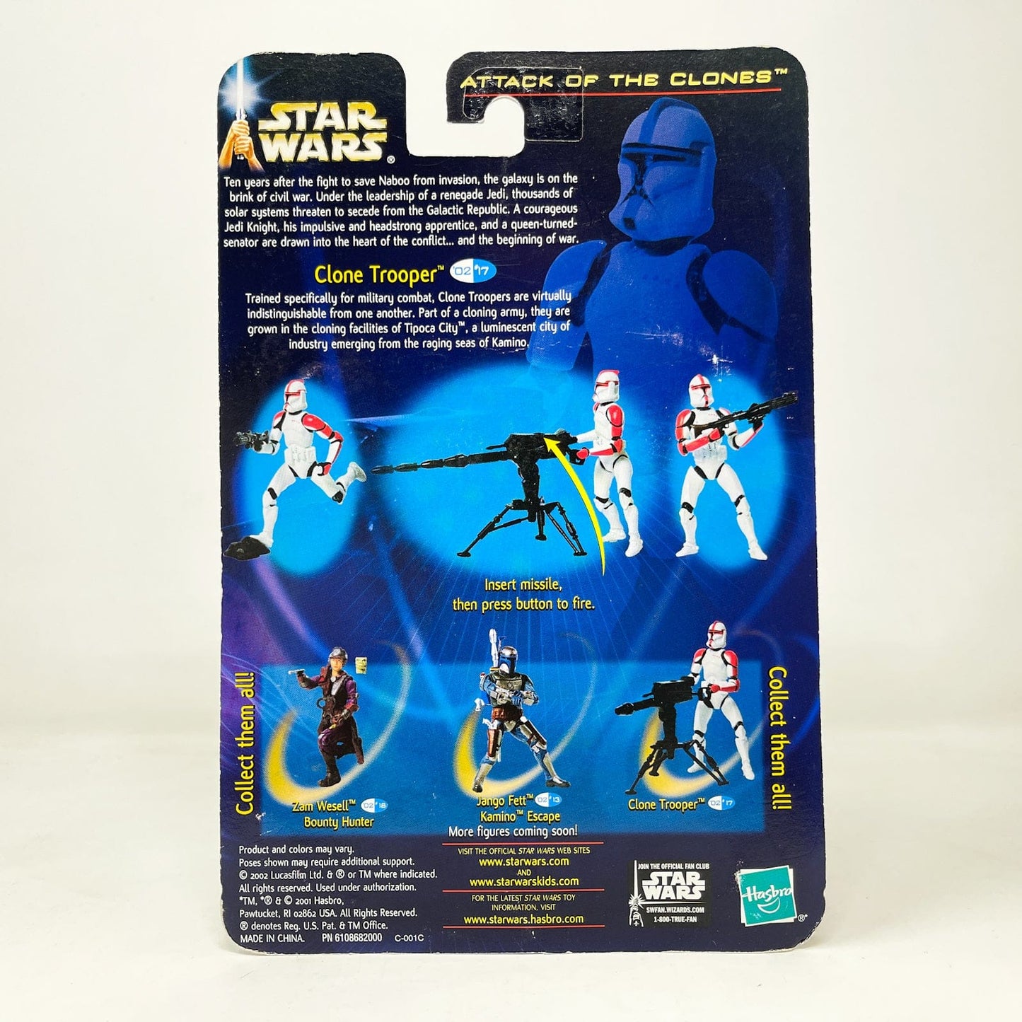 Vintage Hasbro Star Wars Mid MOC Clone Trooper - 2002 AOTC - Hasbro Star Wars Action Figure