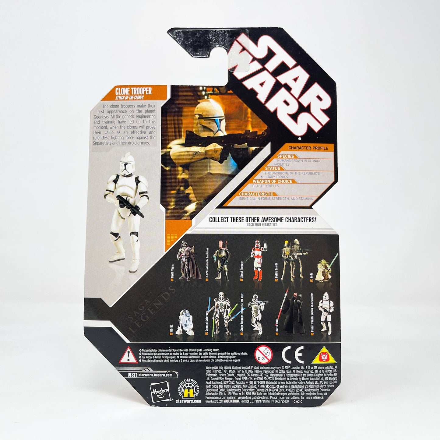 Vintage Hasbro Star Wars Mid MOC Clone Trooper (Attack of the Clones) - Hasbro 30th Anniversary Collection 3.75"