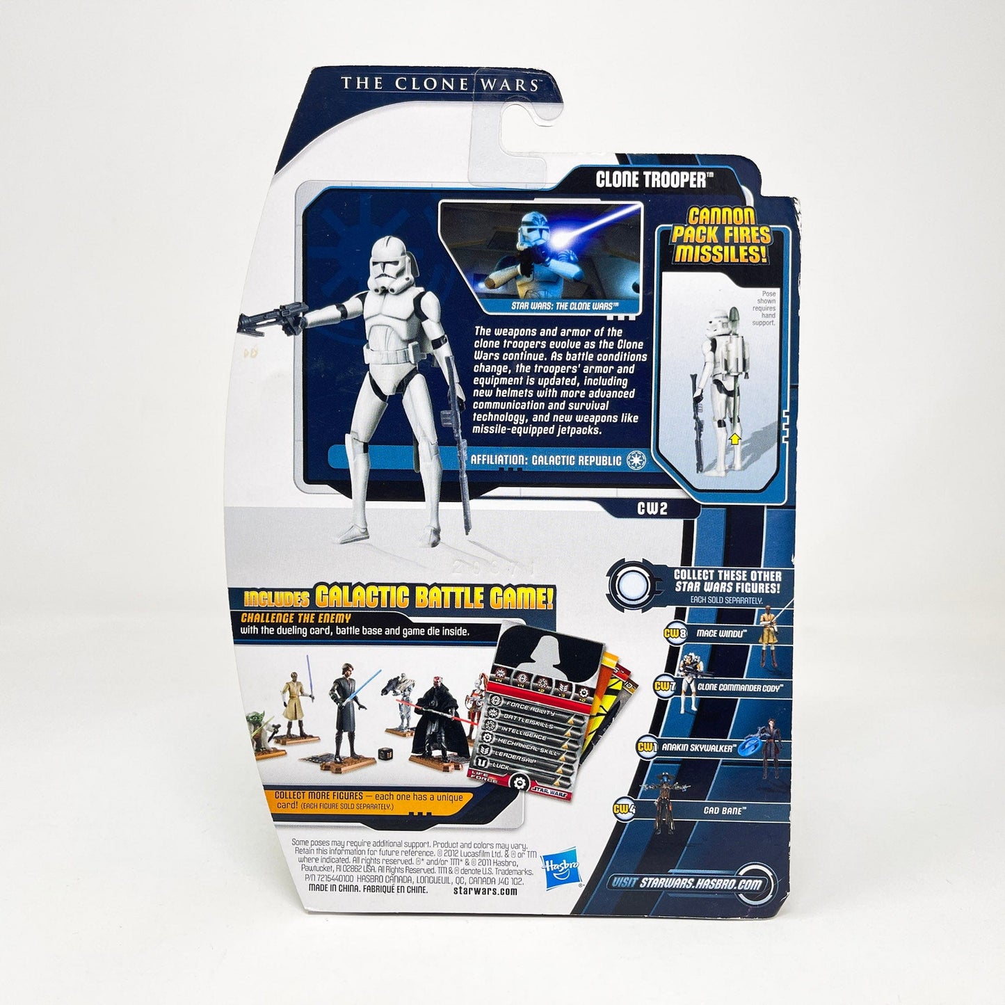 Vintage Hasbro Star Wars Mid MOC Clone Trooper CW2 ERROR Insert - Hasbro Clone Wars 2012 Star Wars Action Figure
