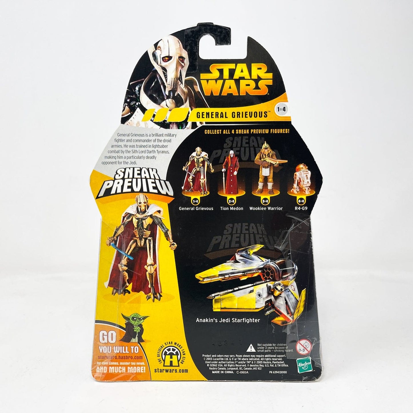 Vintage Hasbro Star Wars Mid MOC General Grievous (Sneak Preview #1) – Hasbro Revenge of the Sith 3.75” (2005)