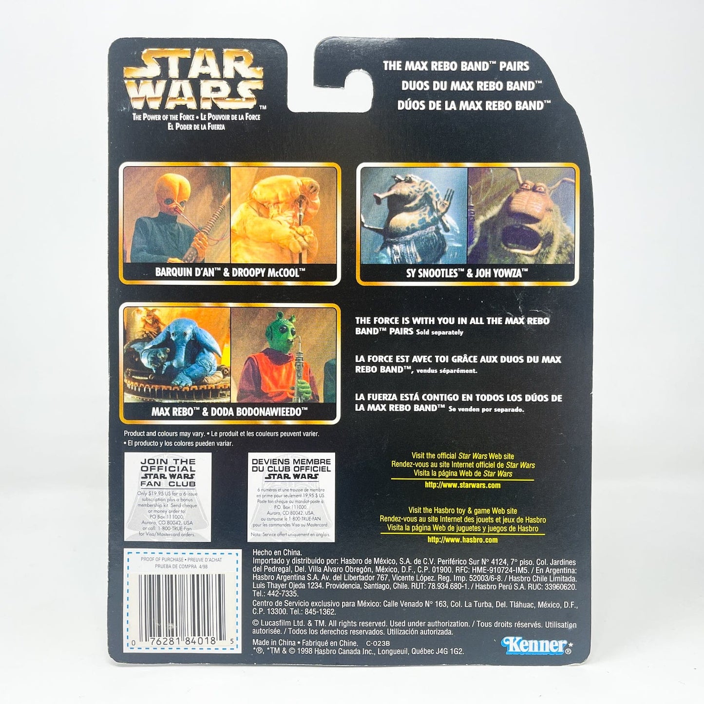 Vintage Hasbro Star Wars Mid MOC Joh Yowza & Sy Snootles (Max Rebo Band Pairs) - Kenner 1998 Power of the Force (POTF2) Star Wars Action Figure Set