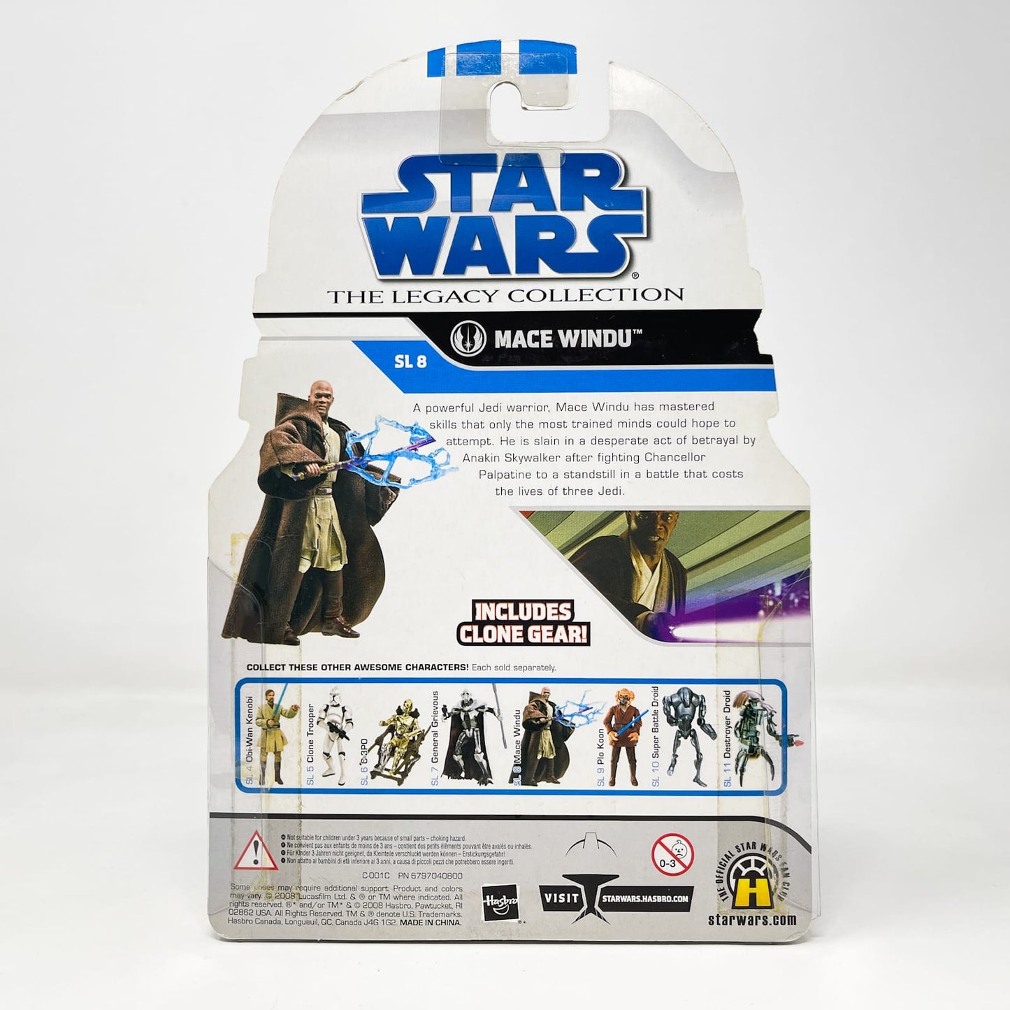 Vintage Hasbro Star Wars Mid MOC Mace Windu SL 08 - Hasbro Legacy Collection (2008)