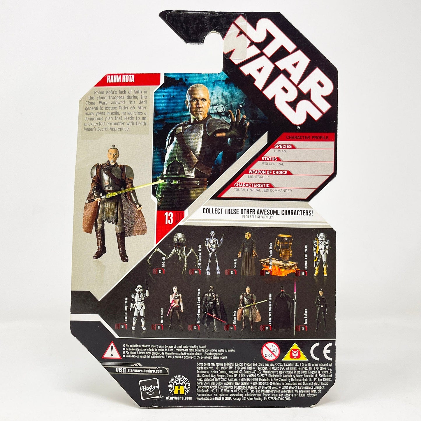 Vintage Hasbro Star Wars Mid MOC Rahm Kota #08 (Force Unleashed) - Hasbro Saga Legends - 30th Anniversary Collection