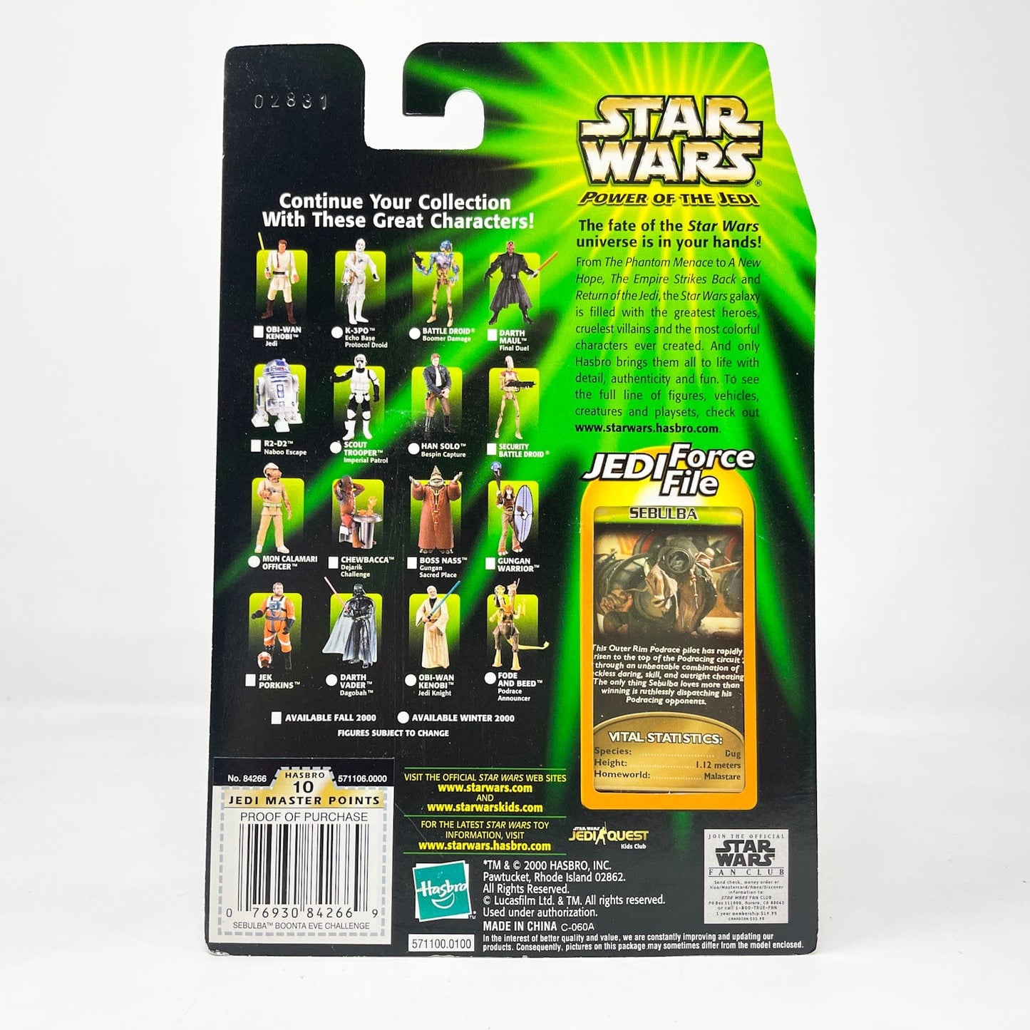 Vintage Hasbro Star Wars Mid MOC Sebulba (Boonta Eve Challenge) - Hasbro Power of the Jedi POTJ (2000)