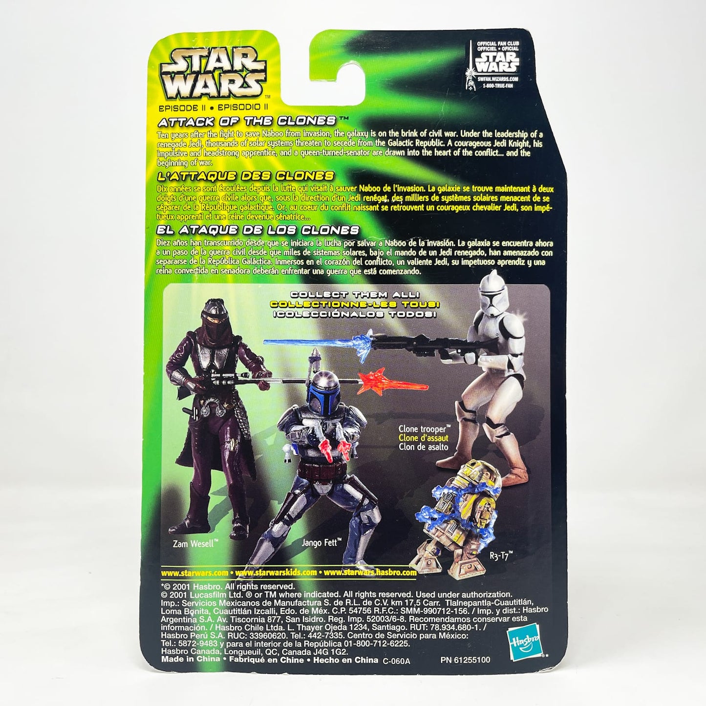 Vintage Hasbro Star Wars Mid MOC Zam Wesell (AOTC Sneak Preview) - Hasbro Power of the Jedi POTJ (2002)