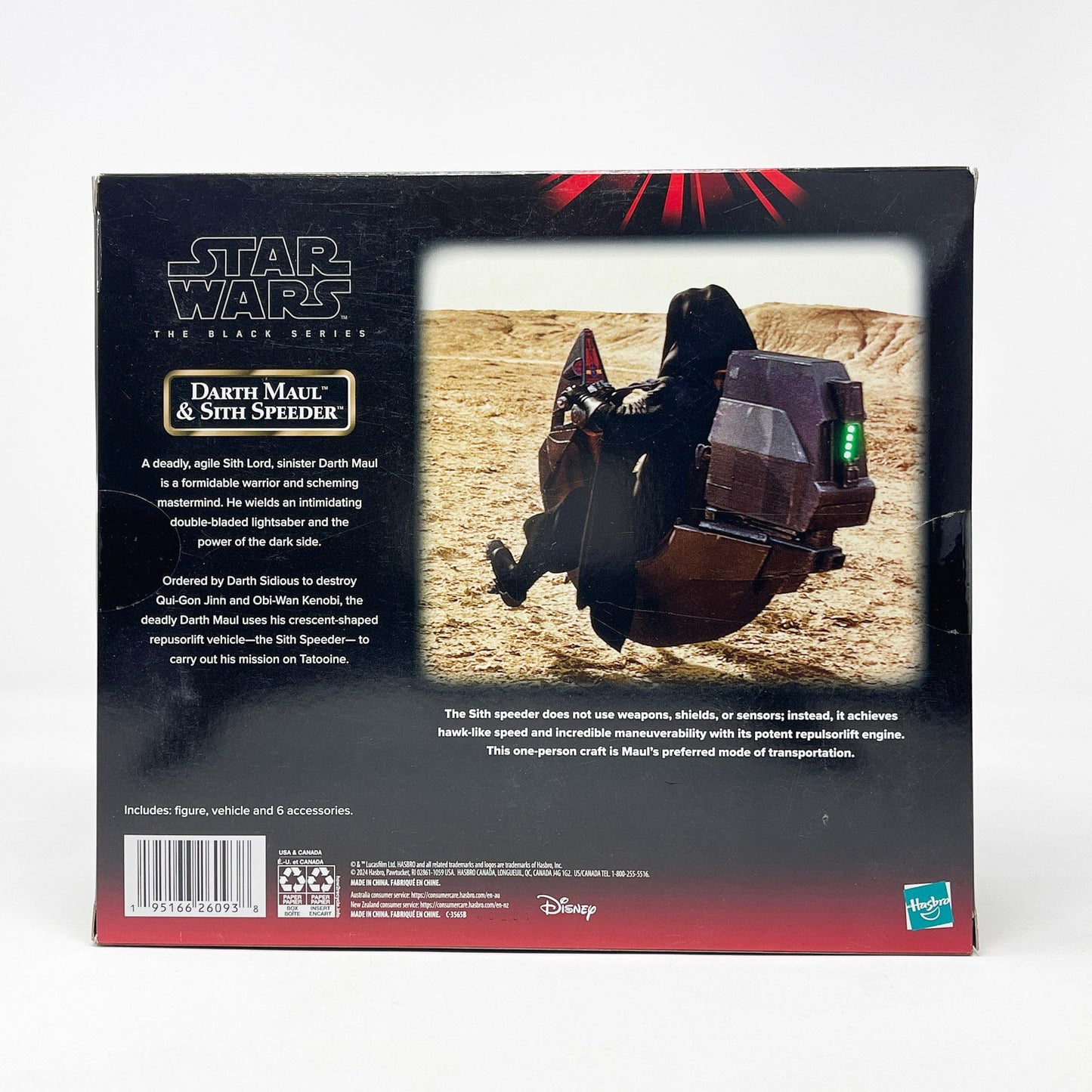 Vintage Hasbro Star Wars Modern MOC Darth Maul & Sith Speeder (SDCC) EP1 - Black Series Hasbro Star Wars