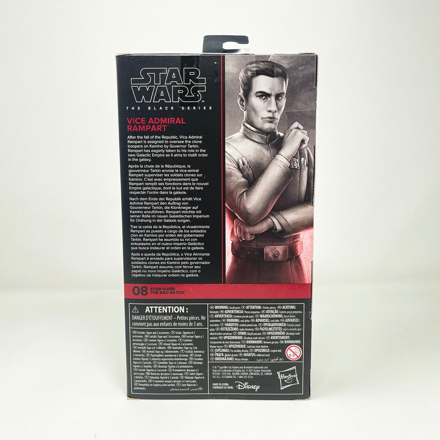 Vintage Hasbro Star Wars Modern MOC Vice Admiral Rampart (The Bad Batch) BB 08 - Black Series Hasbro Star Wars