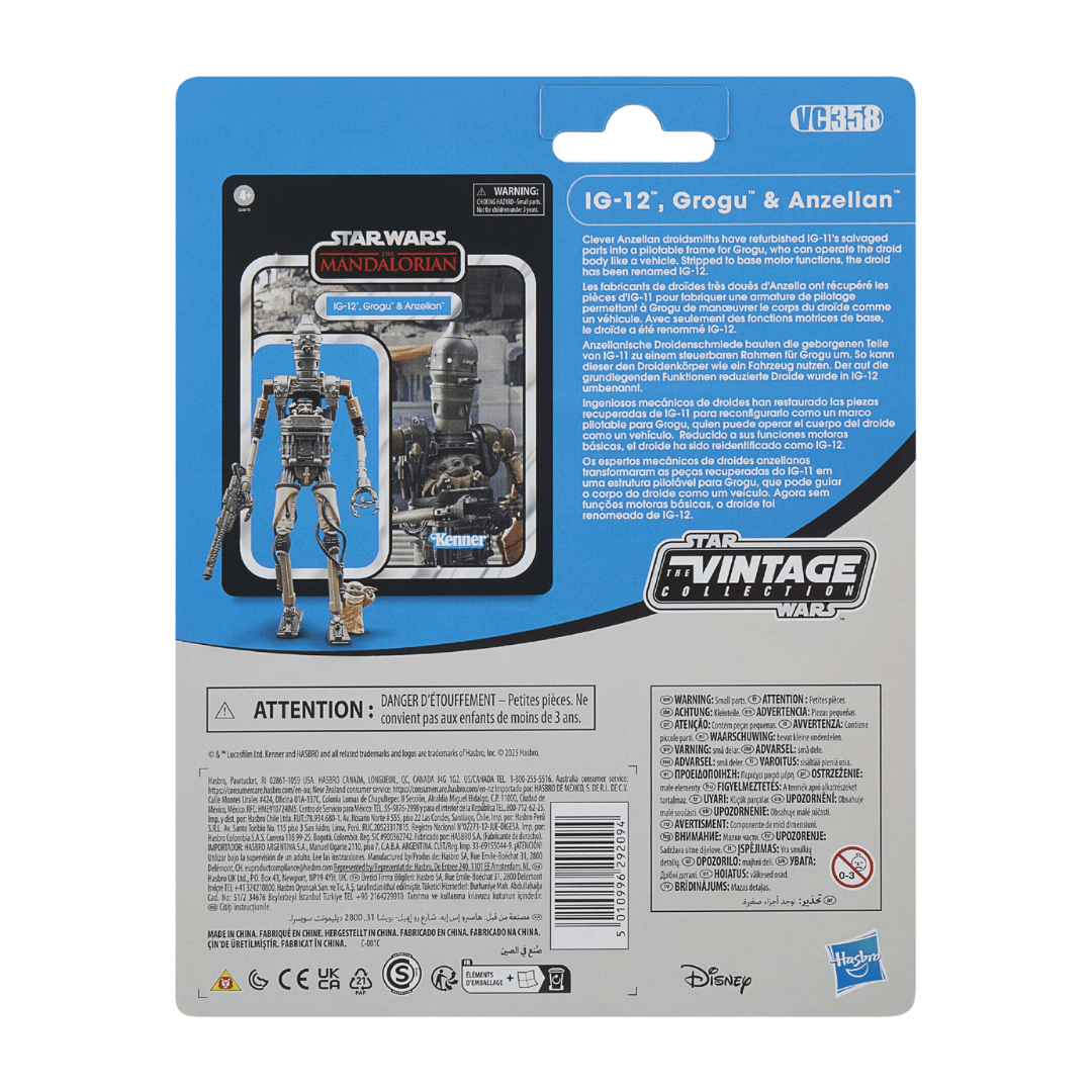 Vintage Hasbro Star Wars Pre-Order Pre-Order VC358 IG-12, Grogu & Anzellan (The Mandalorian) - The Vintage Collection