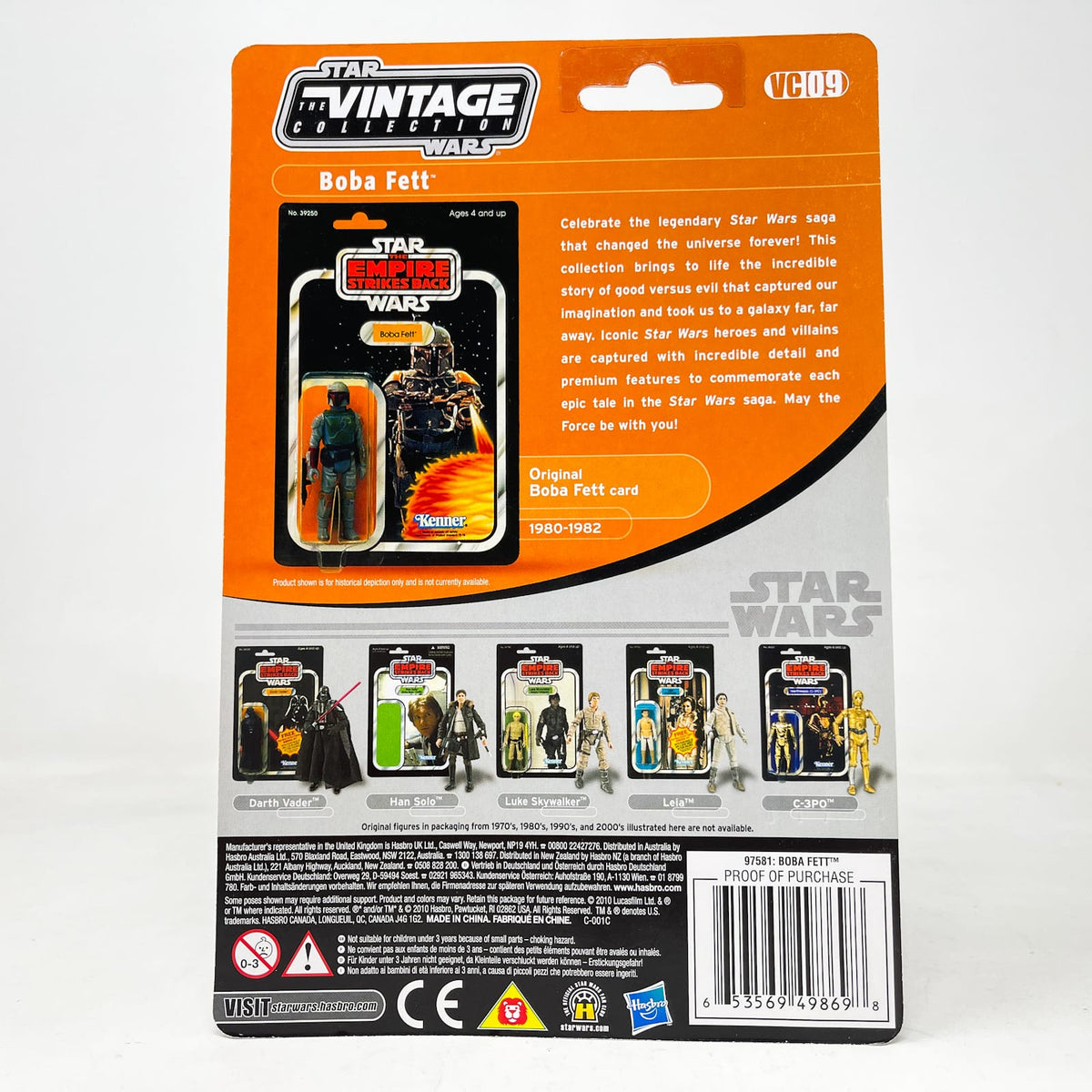 Vintage Hasbro Star Wars Vintage Collection Carded VC009 Boba Fett ESB FOIL - Hasbro The Vintage Collection (2010)