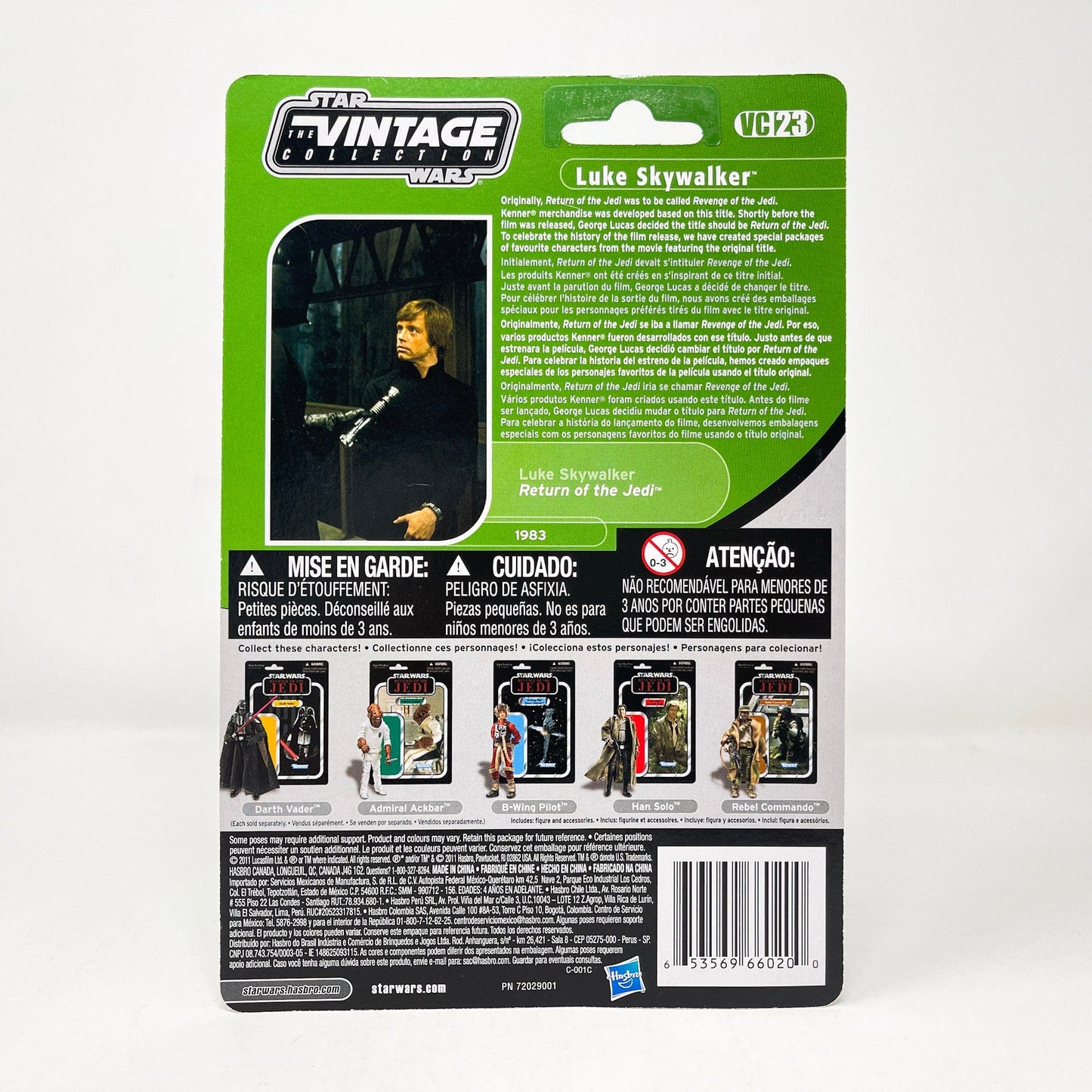 Vintage Hasbro Star Wars Vintage Collection Carded VC023 Luke Skywalker - Endor Capture (Revenge of the Jedi) 2011 - The Vintage Collection