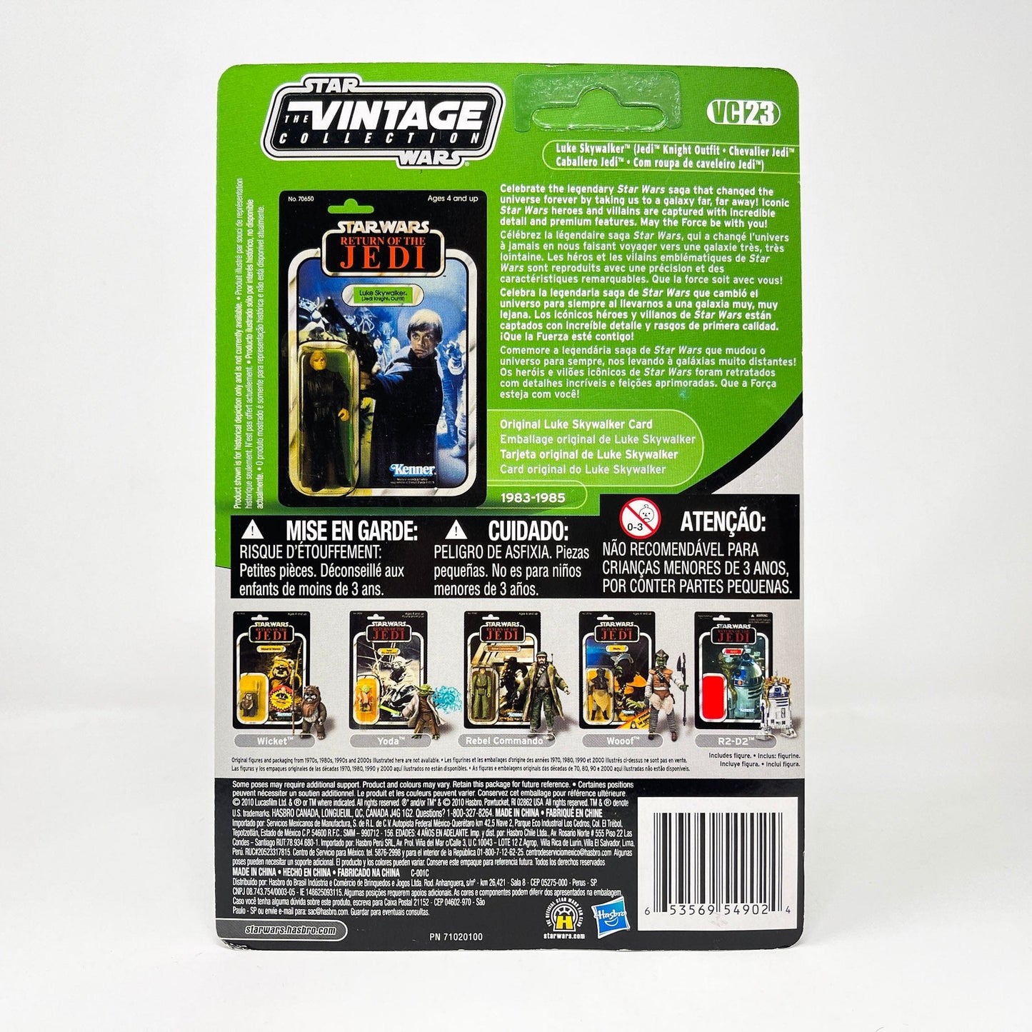 Vintage Hasbro Star Wars Vintage Collection Carded VC023 Luke Skywalker - Jedi Knight Outfit (Unpunched) Canadian 2010 - The Vintage Collection