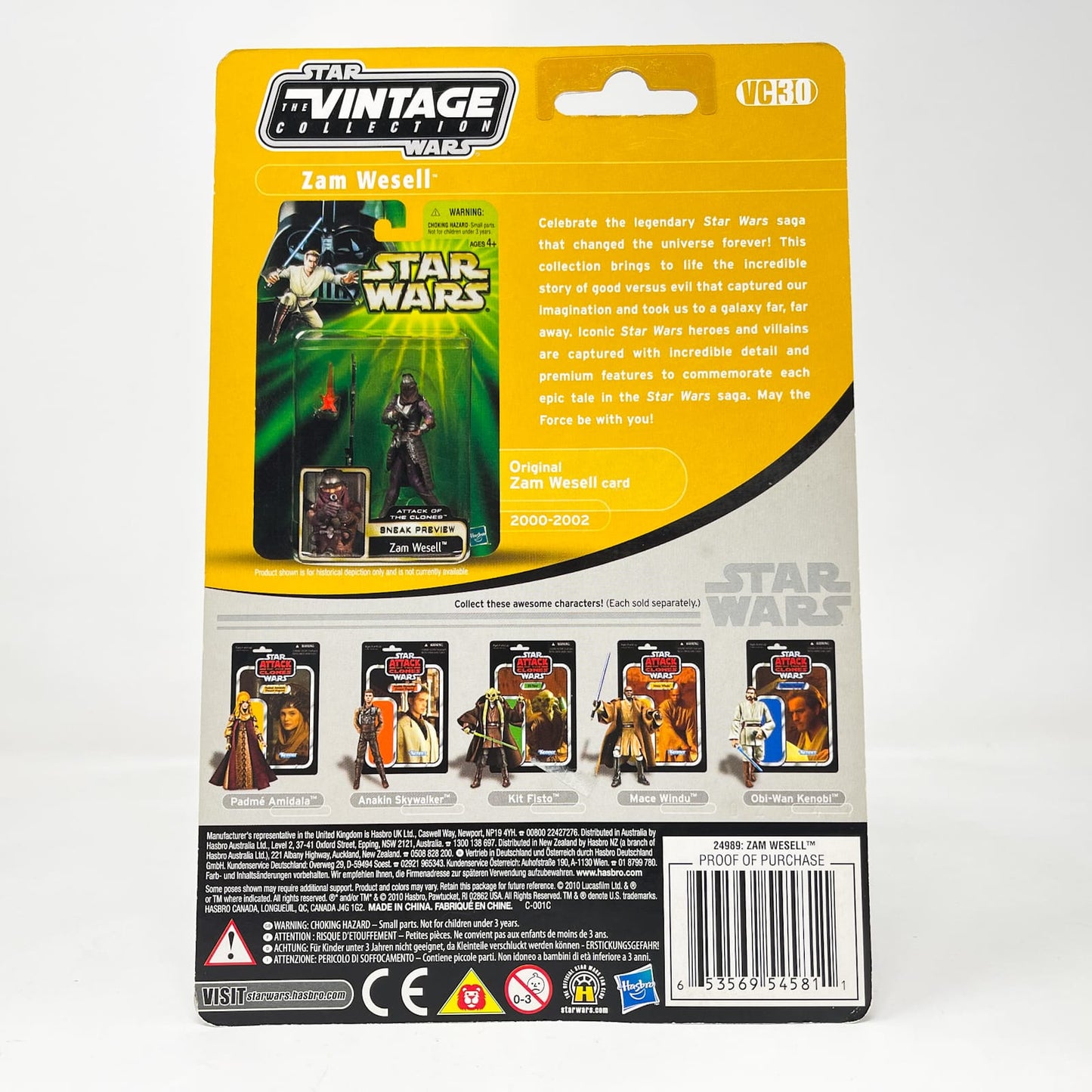 Vintage Hasbro Star Wars Vintage Collection Carded VC030 Zam Wesell - AOTC (2010) - Offerless - The Vintage Collection Hasbro Star Wars