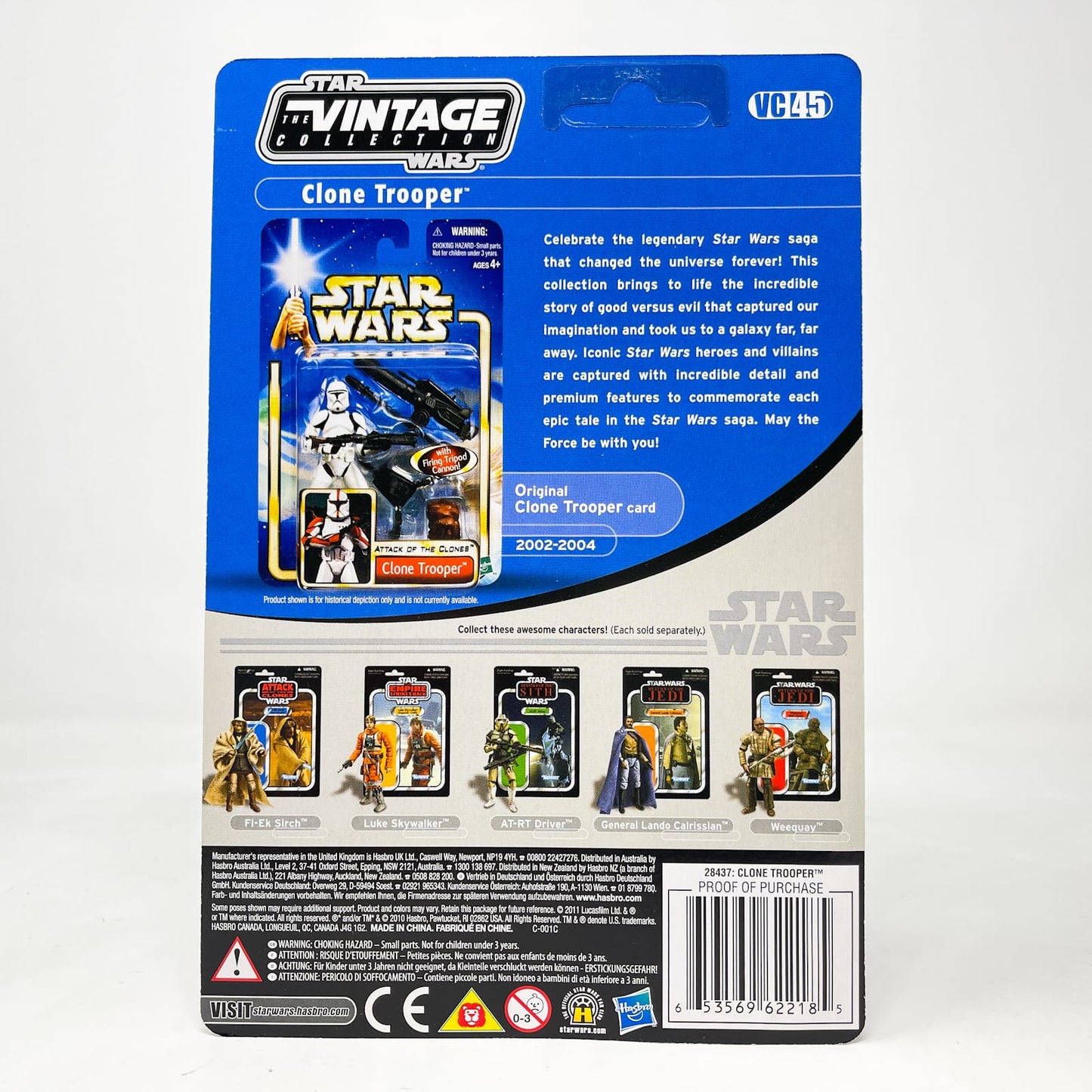 Vintage Hasbro Star Wars Vintage Collection Carded VC045 Clone Trooper - AOTC (2010) Offerless - The Vintage Collection