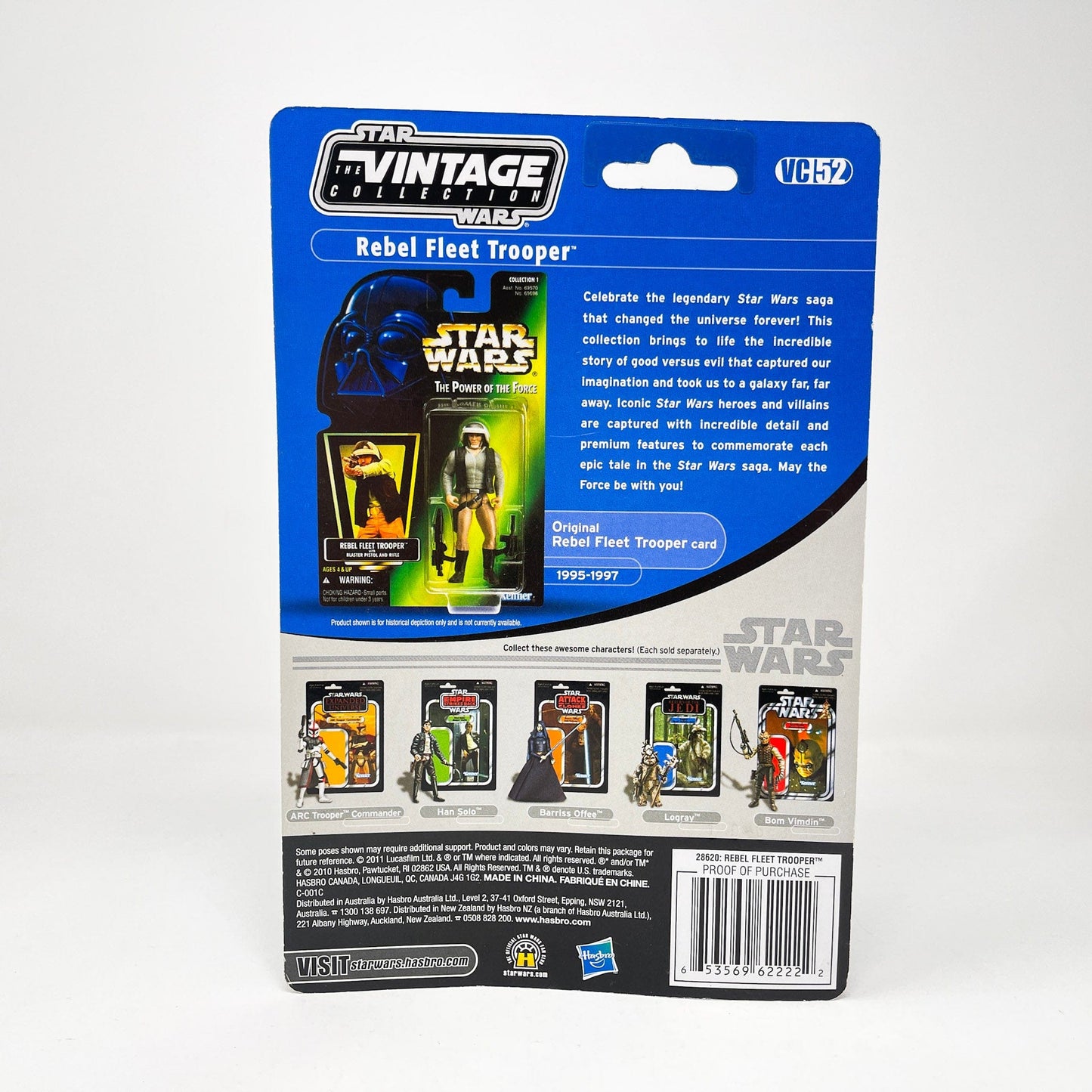Vintage Hasbro Star Wars Vintage Collection Carded VC052 Rebel Fleet Trooper (2010) Offerless US Cardback - The Vintage Collection