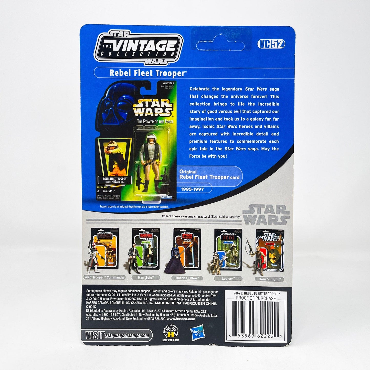 Vintage Hasbro Star Wars Vintage Collection Carded VC052 Rebel Fleet Trooper (Unpunched, Offerless) 2010 - The Vintage Collection