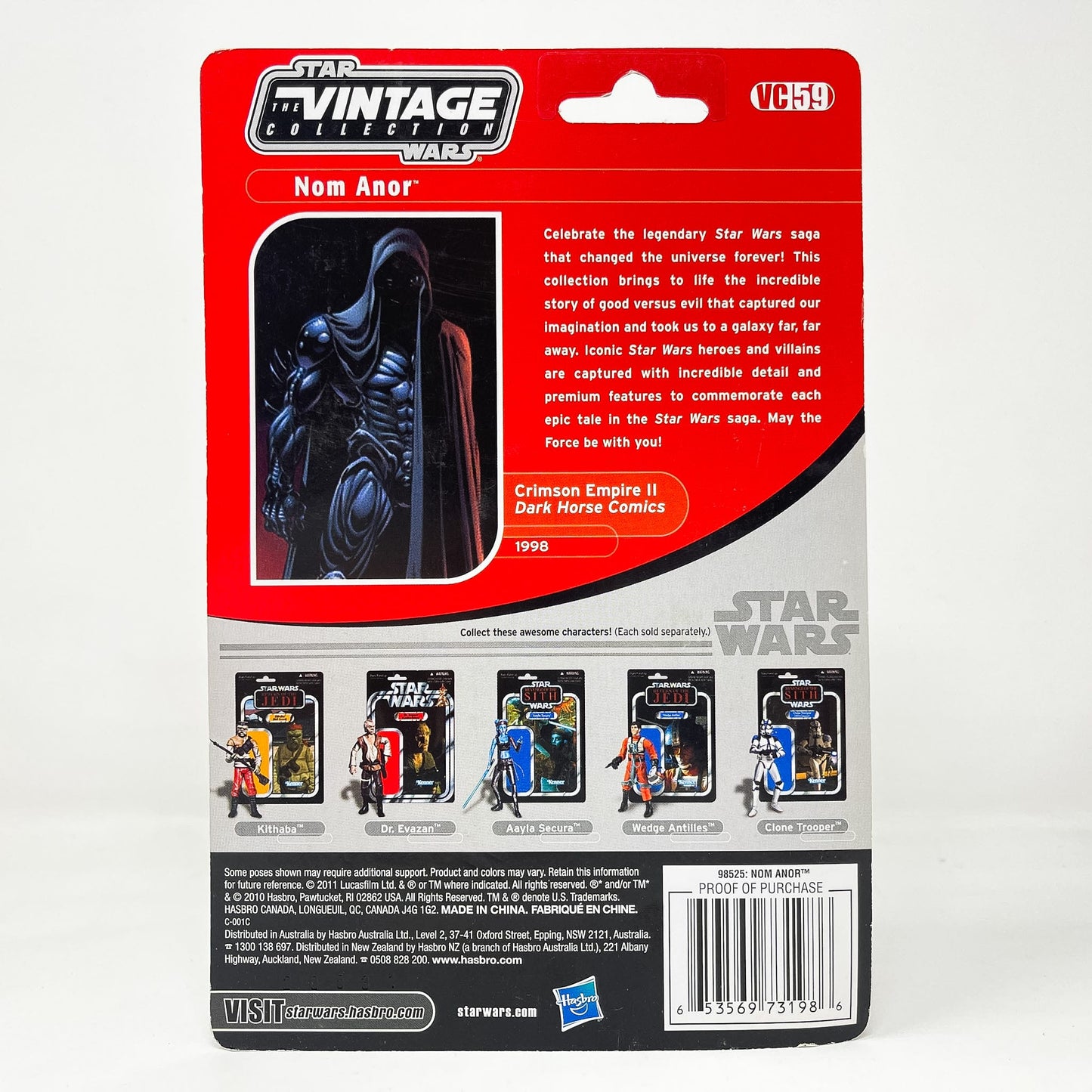 Vintage Hasbro Star Wars Vintage Collection Carded VC059 Nom Anor (Yuuzhan Vong) -The Vintage Collection Hasbro Star Wars