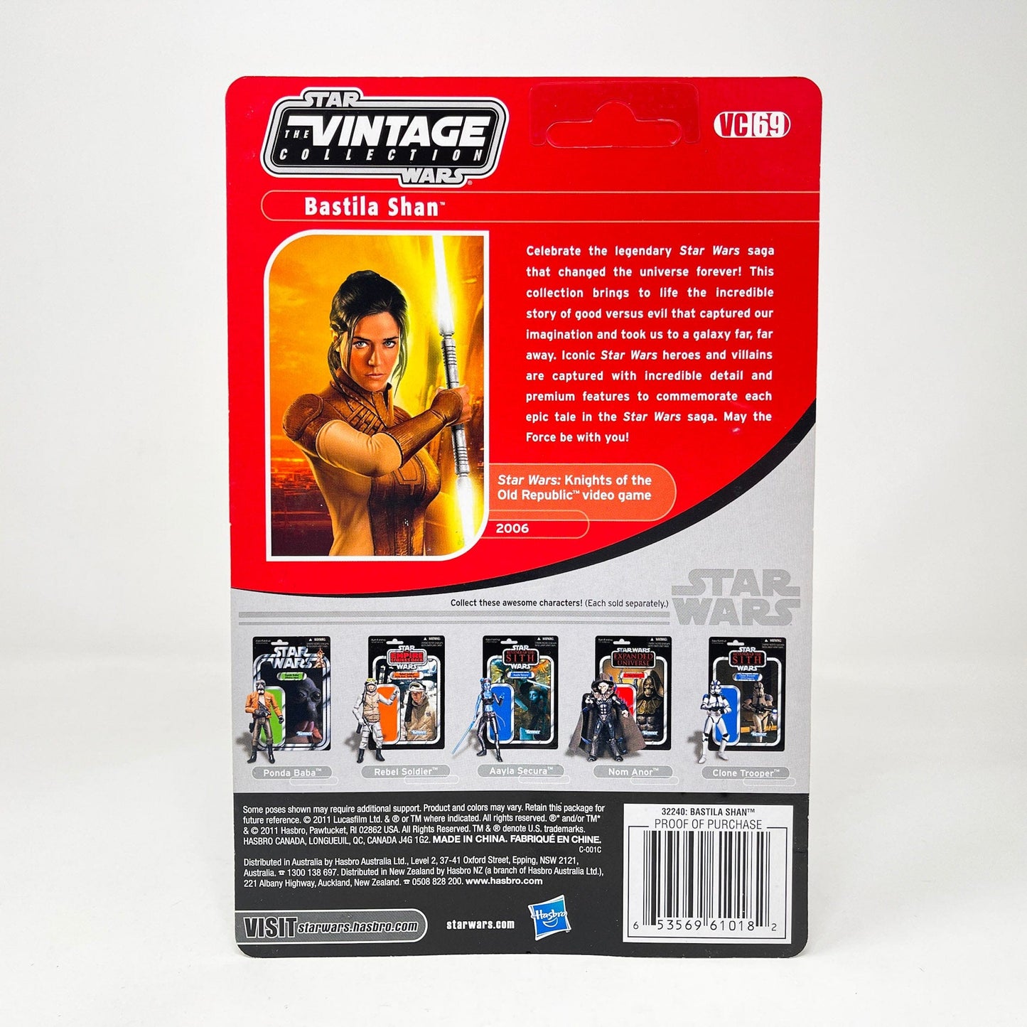 Vintage Hasbro Star Wars Vintage Collection Carded VC069 Bastila Shan (KOTOR) - Unpunched Card - The Vintage Collection Hasbro Star Wars