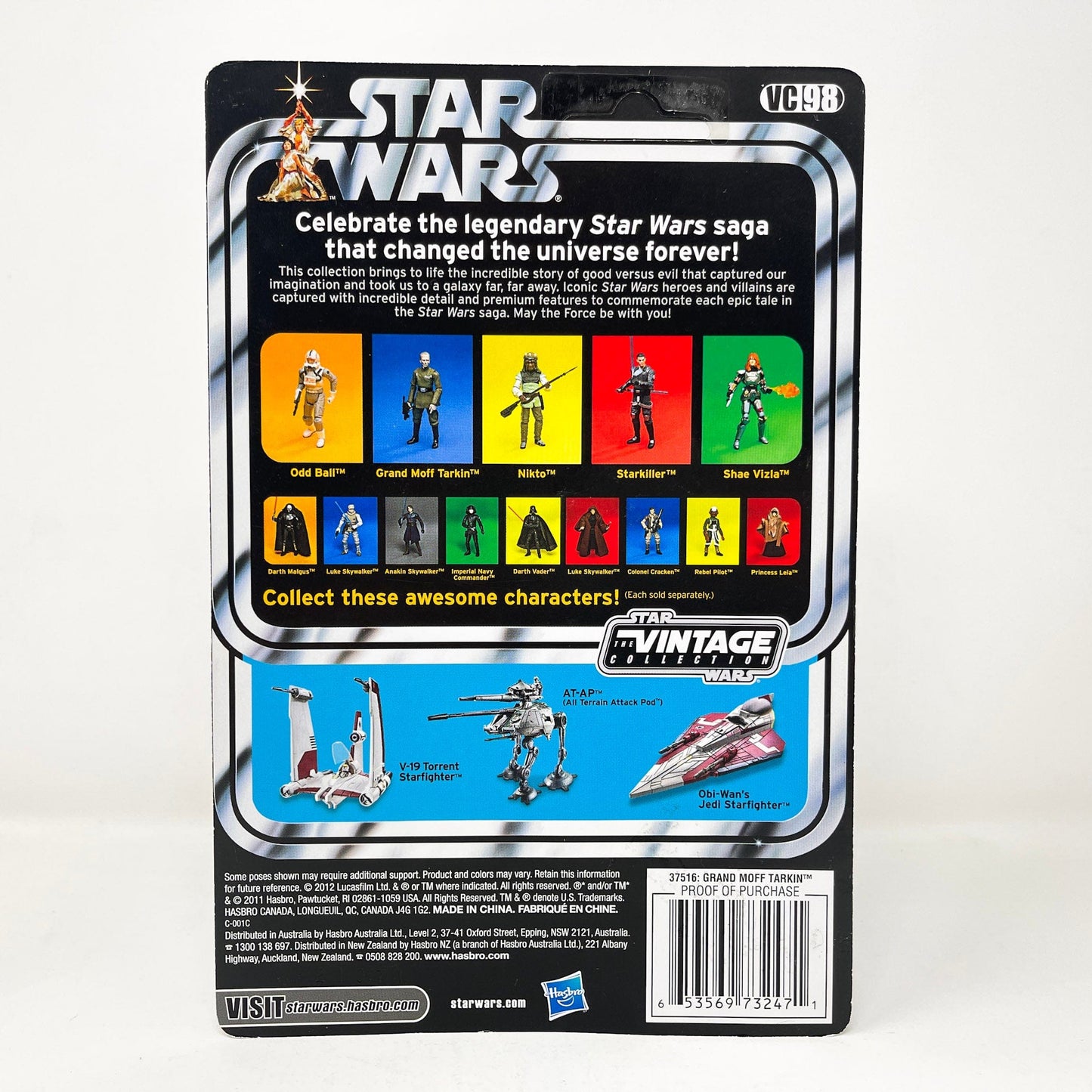 Vintage Hasbro Star Wars Vintage Collection Carded VC098 Grand Moff Tarkin (2011) Unpunched w/ Maul Offer - The Vintage Collection Hasbro Star Wars