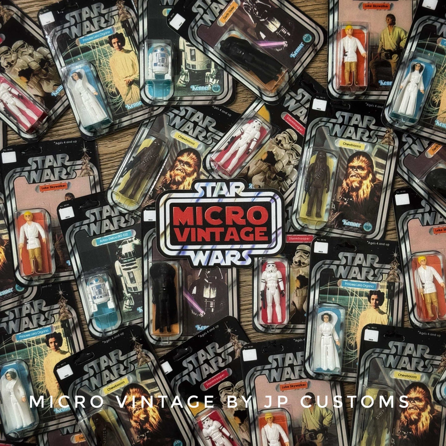 Vintage JP Customs Star Wars Non-Toy Micro Vintage Stormtrooper Carded Figure - Hand Painted Star Wars