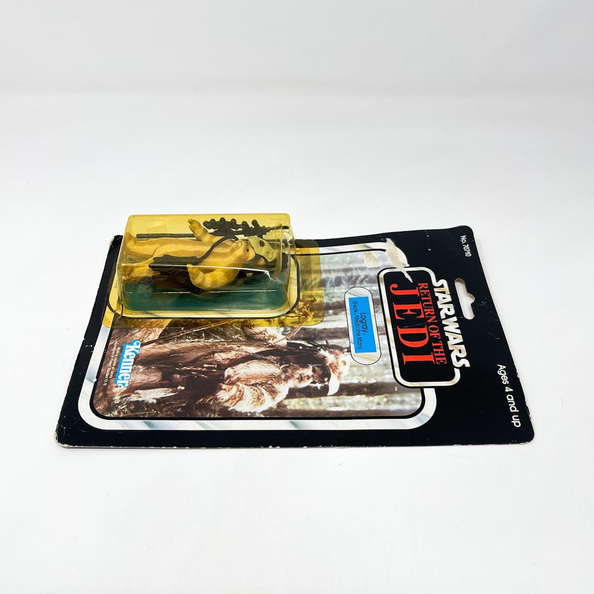 Vintage Kenner Star Wars Toy Logray ROTJ 77A-back - Mint on Card