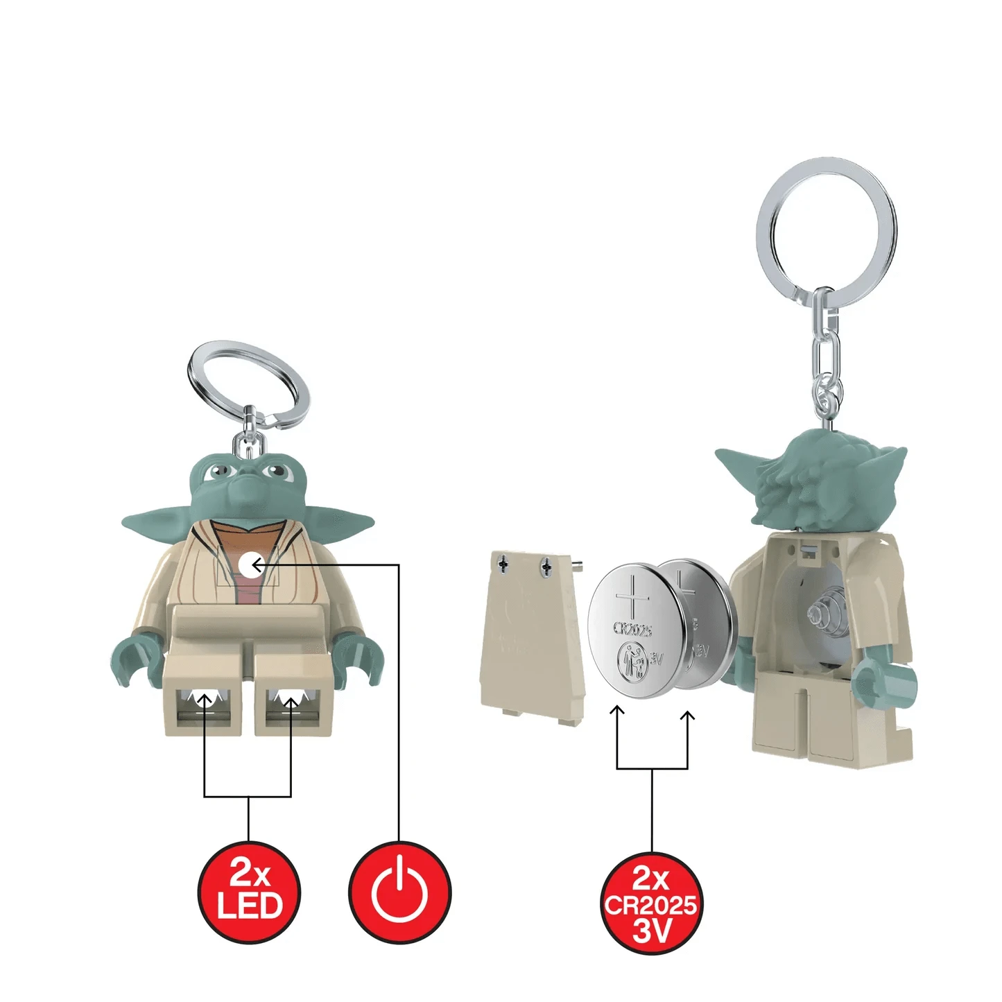 Vintage Lego Star Wars Lego Minifigure LEGO Star Wars Yoda Keychain Flashlight