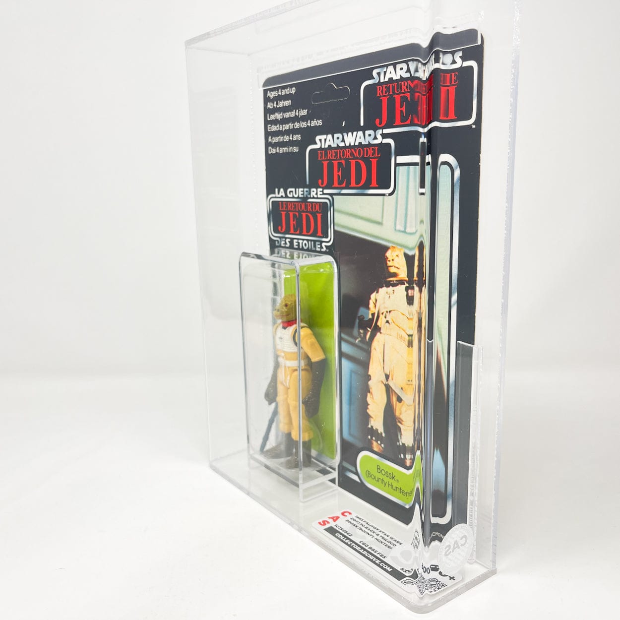Vintage Kenner Star Wars MOC Bossk Tri-Logo 70B-back - CAS 80+ Mint on Card
