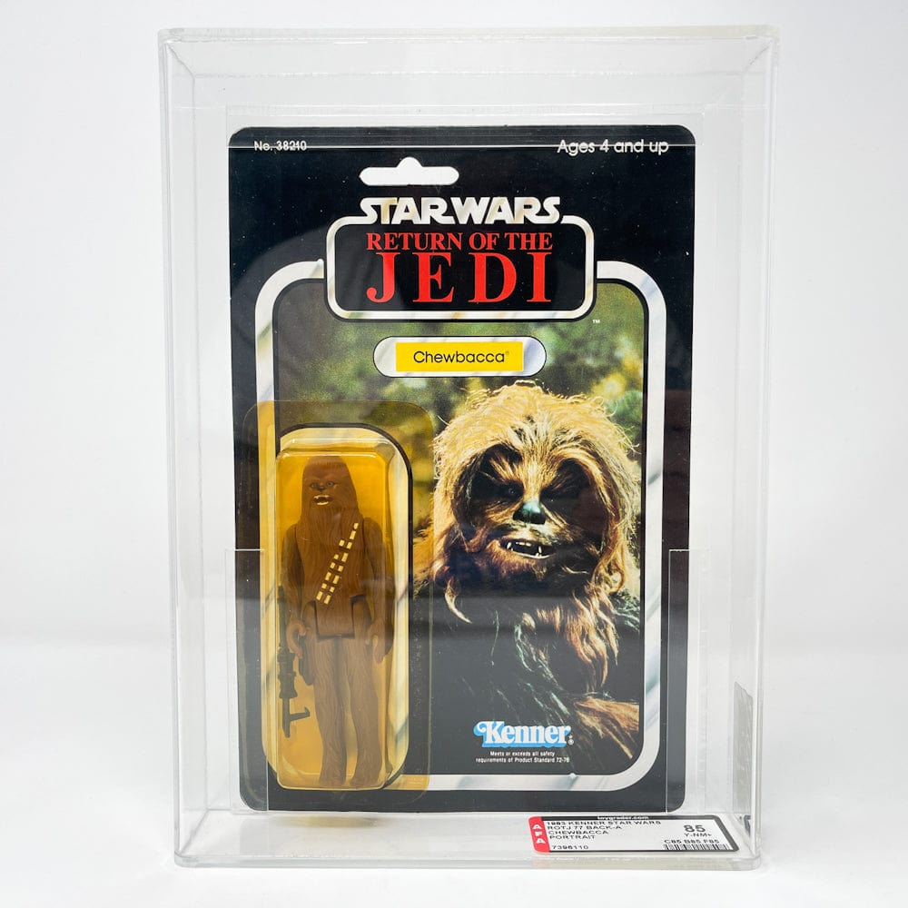 Vintage Star Wars Chewbacca ROTJ 77A Back - AFA 85Y Carded Kenner