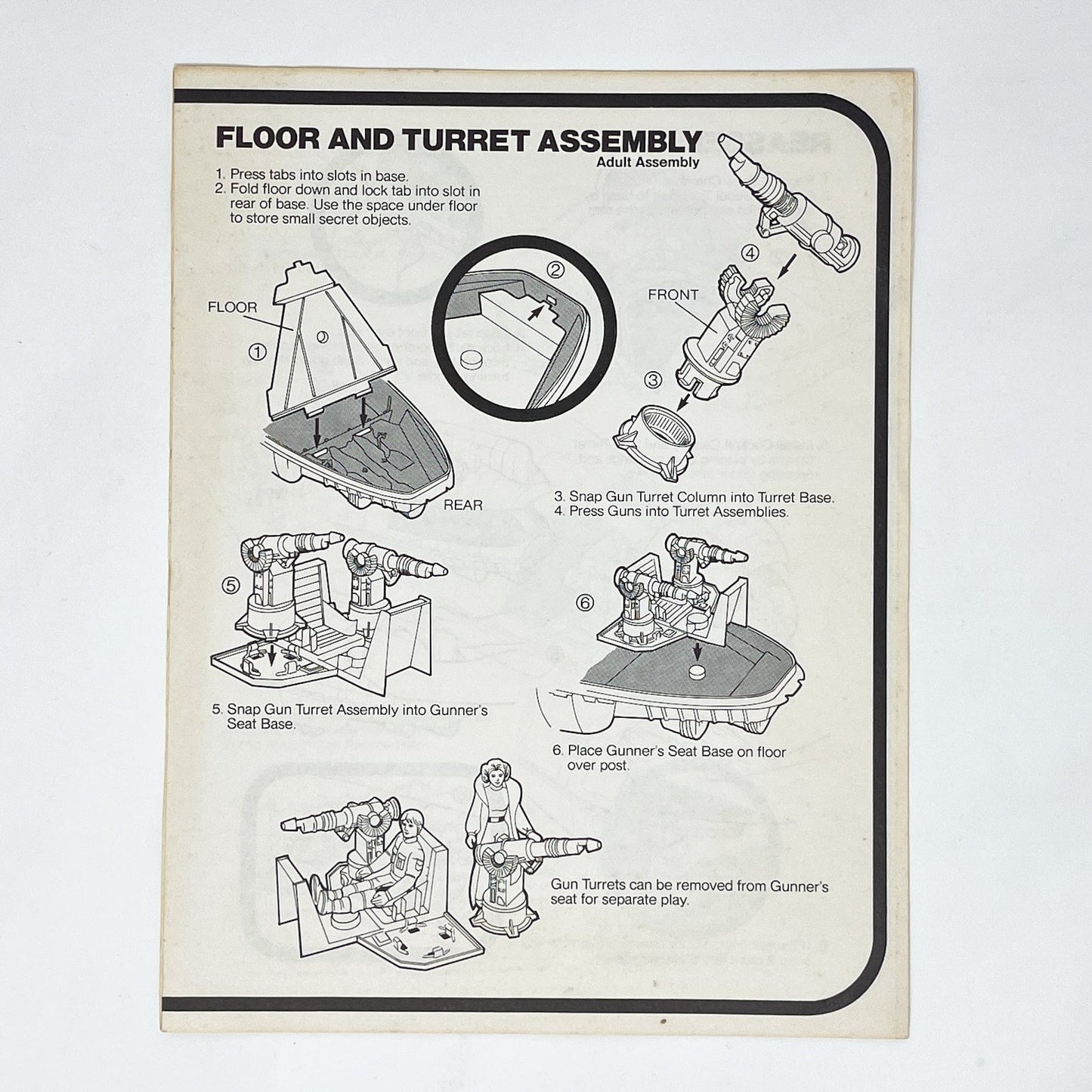 Vintage Kenner Star Wars Paper ESB Rebel Transport Instructions