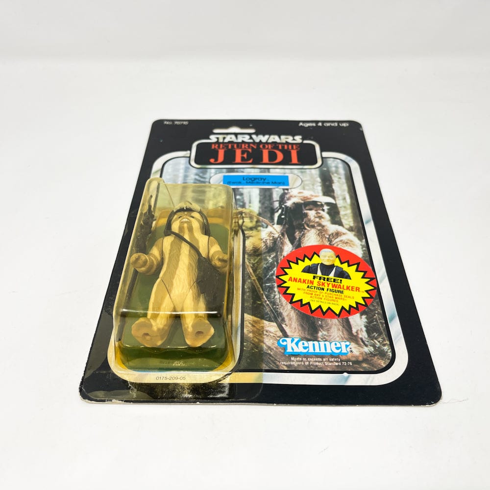 Vintage Kenner Star Wars Toy Logray ROTJ 77B-back - Mint on Card