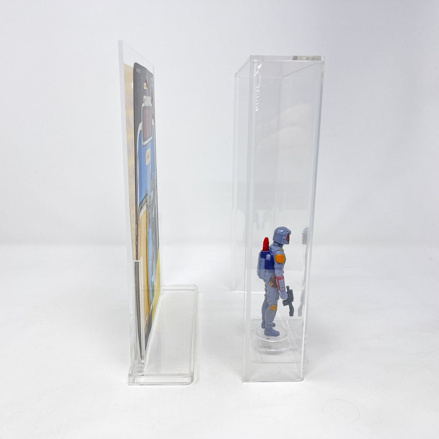 Vintage 4th Moon Toys Star Wars Supplies Acrylic Case for Loose Figure and Cardback