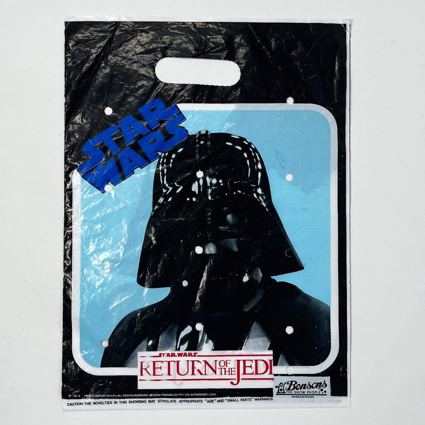 Vintage Benson's Star Wars Non-Toy Darth Vader ROTJ Shopping Bag - Australia (1983)