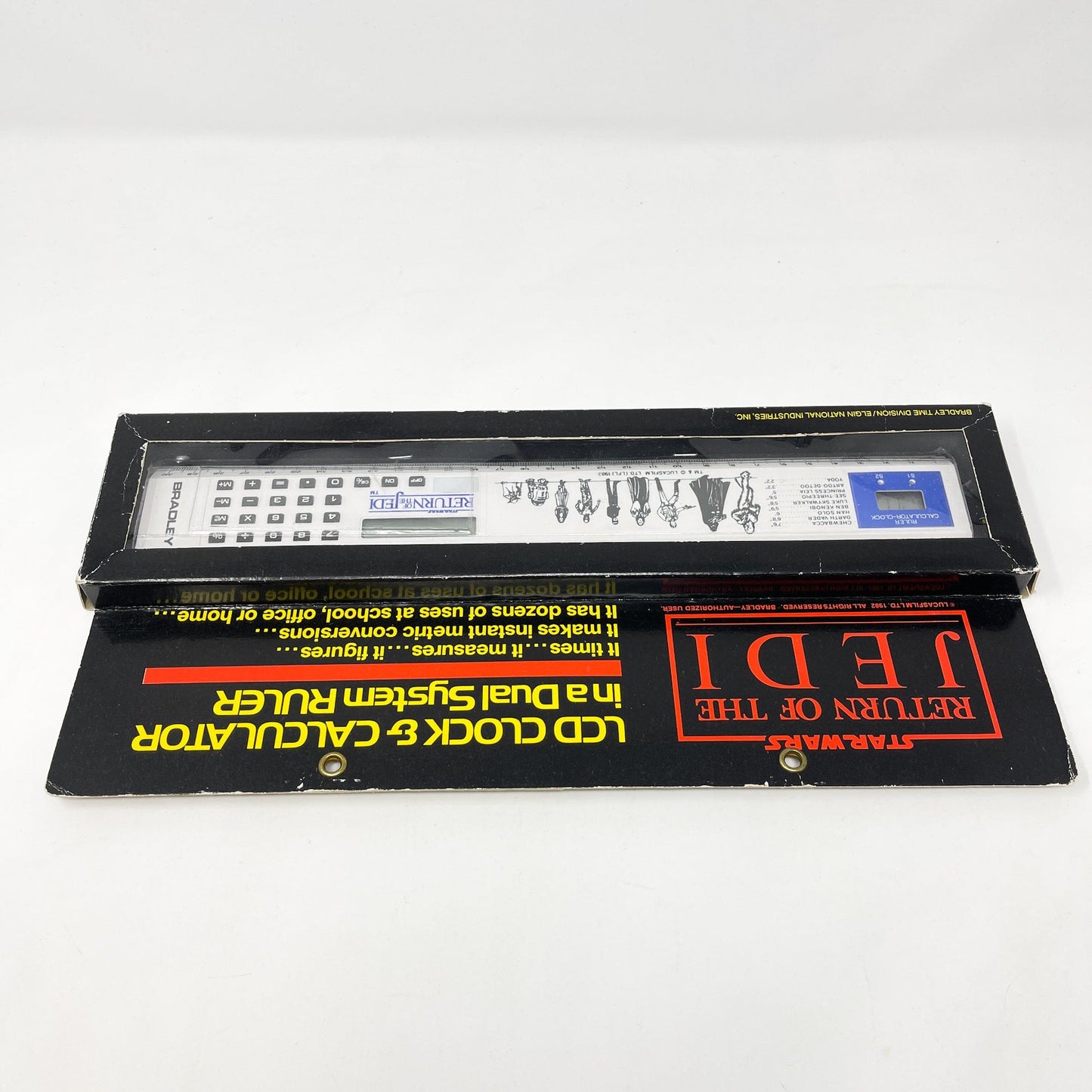 Vintage Bradley Star Wars Non-Toy ROTJ Clock & Calculator Ruler - MIB