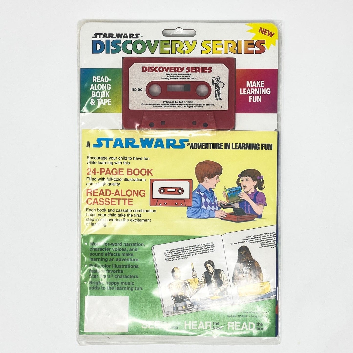 Vintage Buena Vista Star Wars Vinyl Colors & Shapes Read-A-Long Book + Tape SEALED (1981)