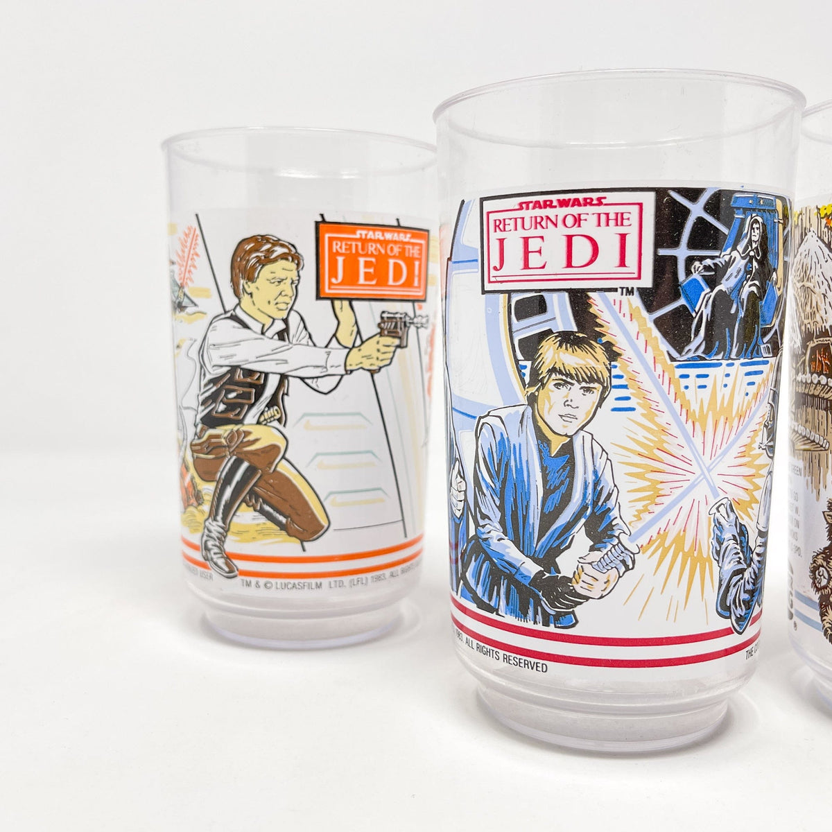 Star Wars Return of the Jedi Tumblers Drinking Glasses Burger King Promo  1983 