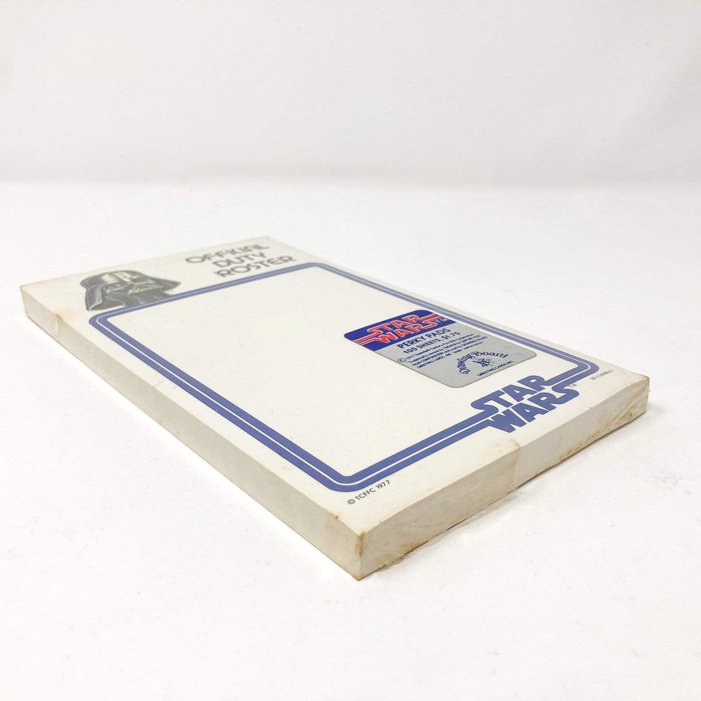 Vintage Drawing Board Star Wars Non-Toy Darth Vader "Official Duty Roster" Perky Pad - Sealed (1977)
