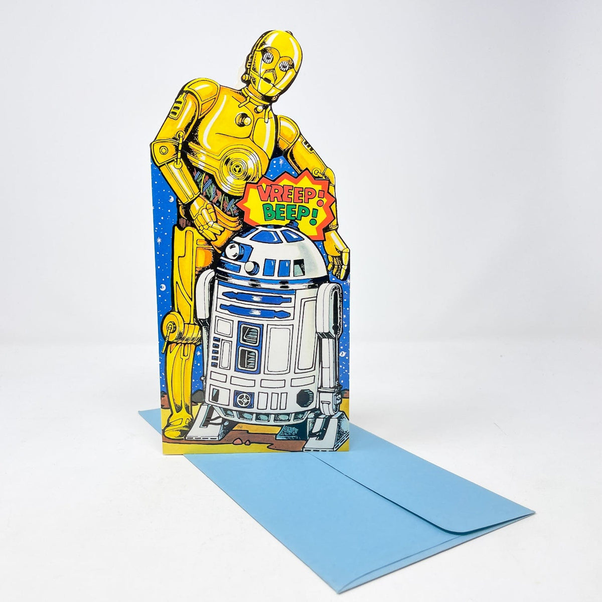 R2-D2 & C-3PO Greeting Card w/ Envelope - Drawing Board 1977