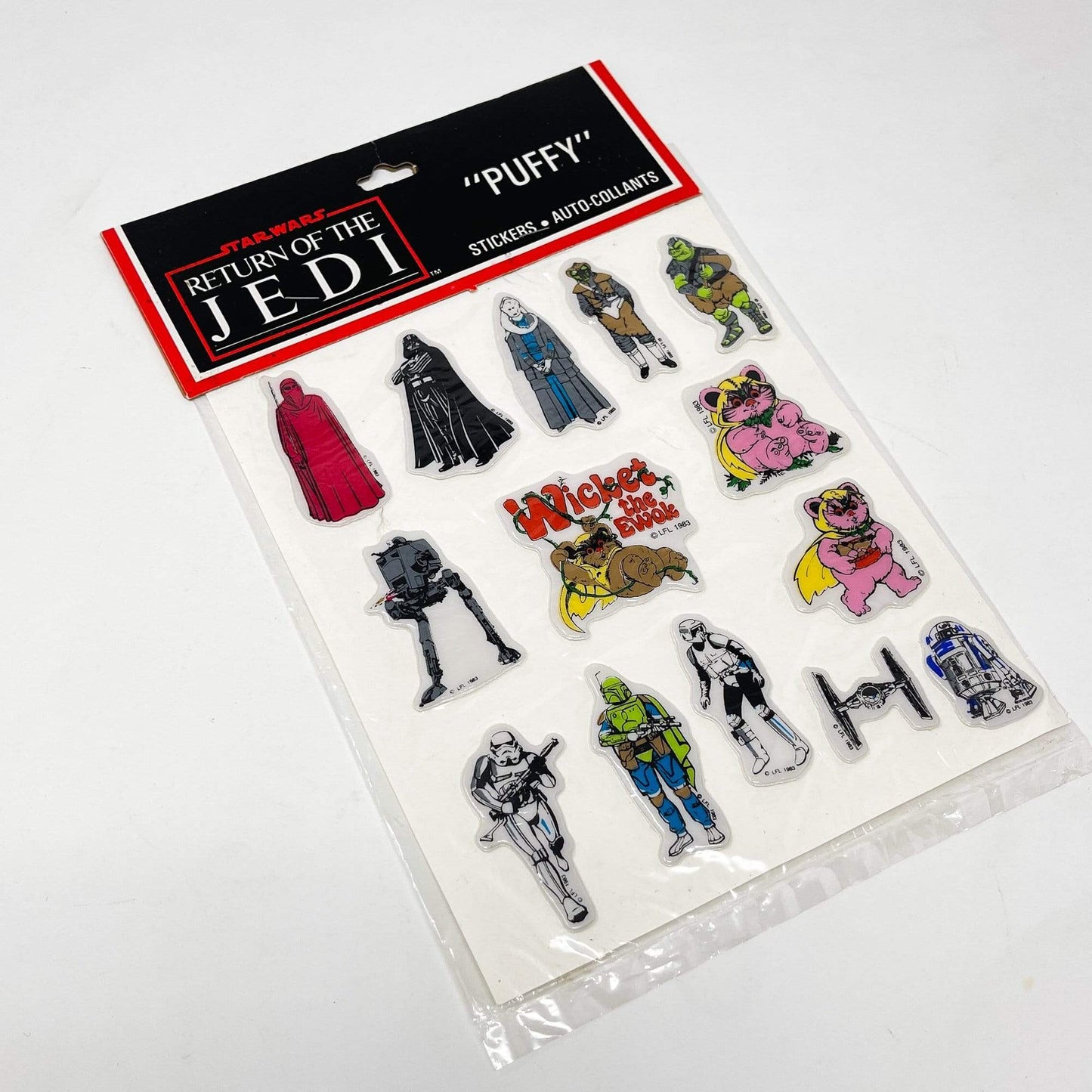 Vintage Drawing Board Star Wars Non-Toy ROTJ PUFFY and FUZZIE Stickers - Canada (1983)