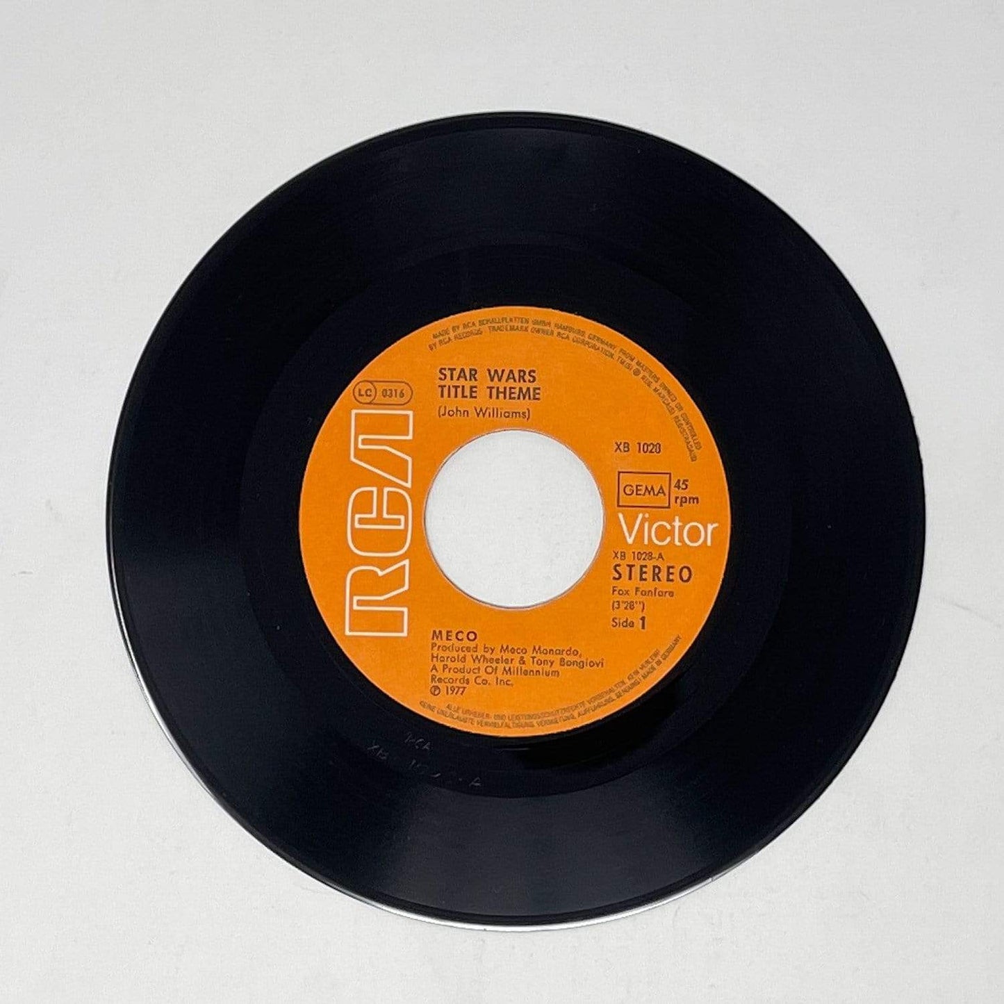 Vintage Foreign Vinyl Star Wars Non-Toy Star Wars Disco 7" Record - MECO - Germany (1977)