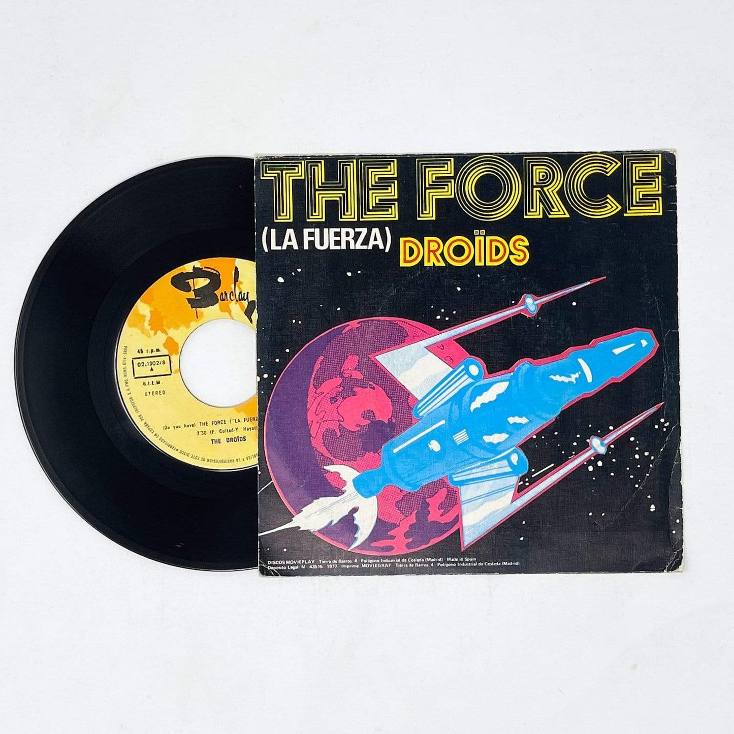 Vintage Foreign Vinyl Star Wars Non-Toy The Force (La Fuerza) 7" Record - The Droids - Spain (1977)