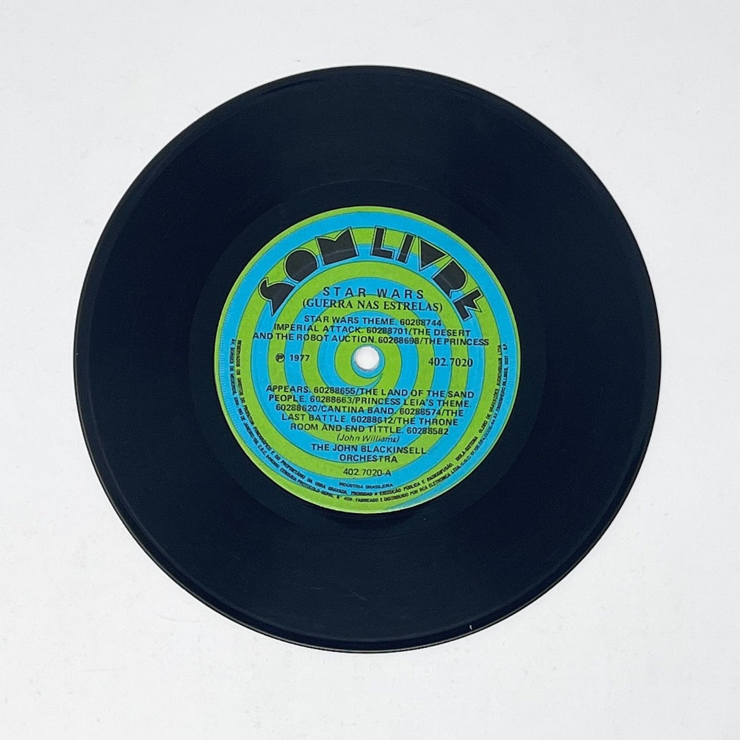 Vintage Foreign Vinyl Star Wars Vinyl Guerra Nas Estralas 7" Record - Brazil (1977)