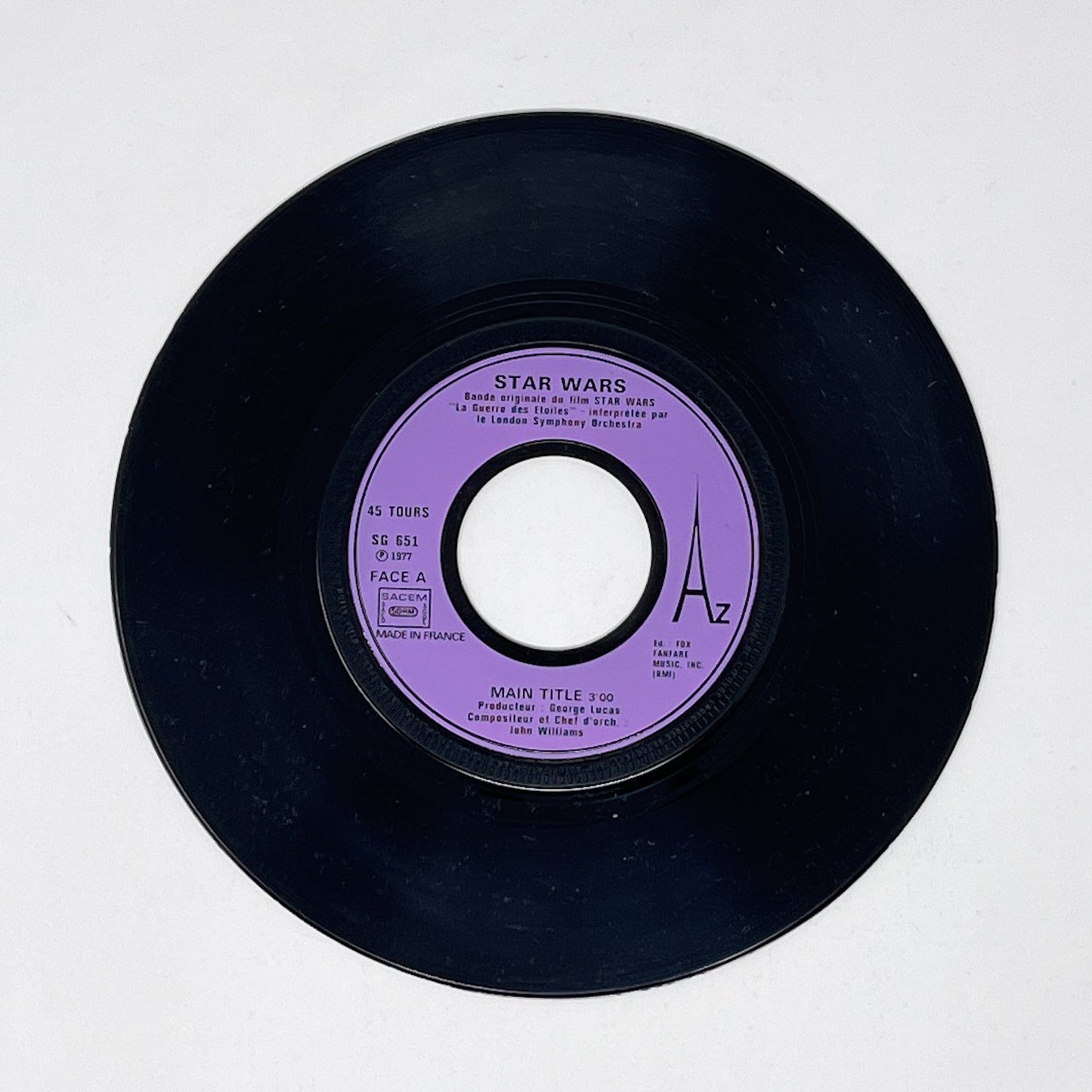 Vintage Foreign Vinyl Star Wars Vinyl Guerre Des Etoiles Main Theme - France (1977)