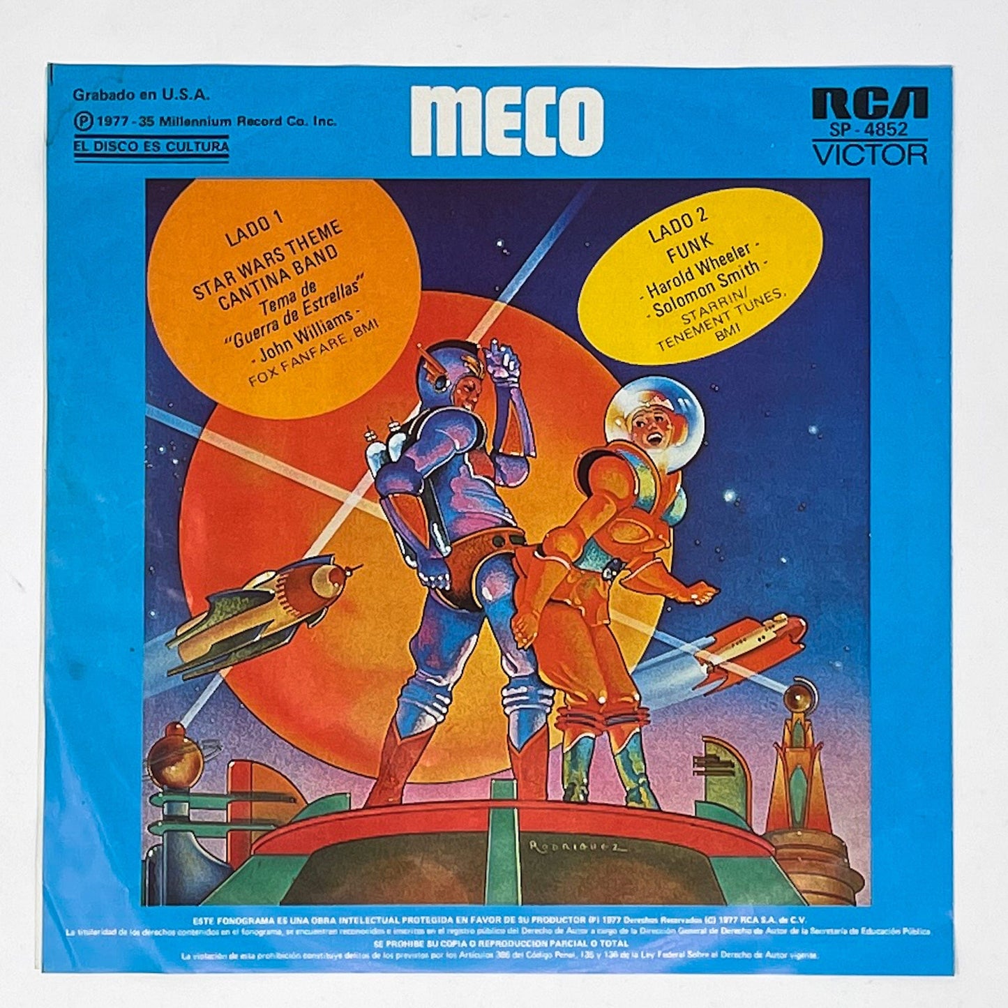 Vintage Foreign Vinyl Star Wars Vinyl MECO Star Wars Theme 7" Record - Mexico (1977)