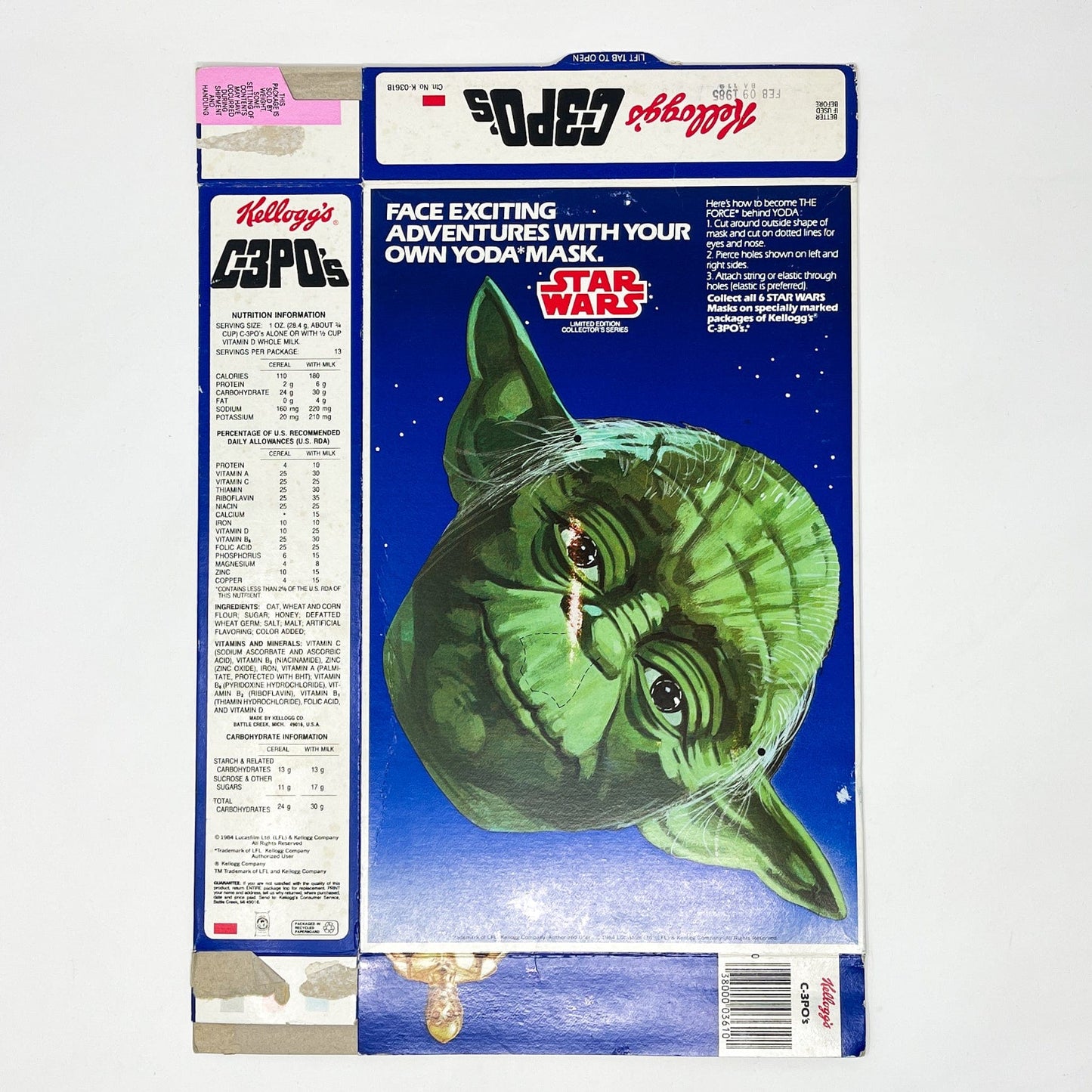 Vintage Kellogs Star Wars Non-Toy C-3PO's Cereal Boxes with Masks