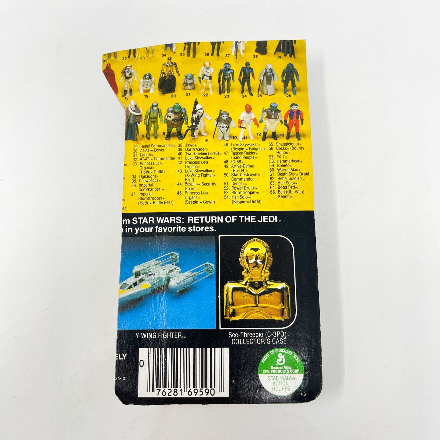 Vintage Kenner Star Wars MOC Chief Chirpa Cut Card ROTJ 77-back